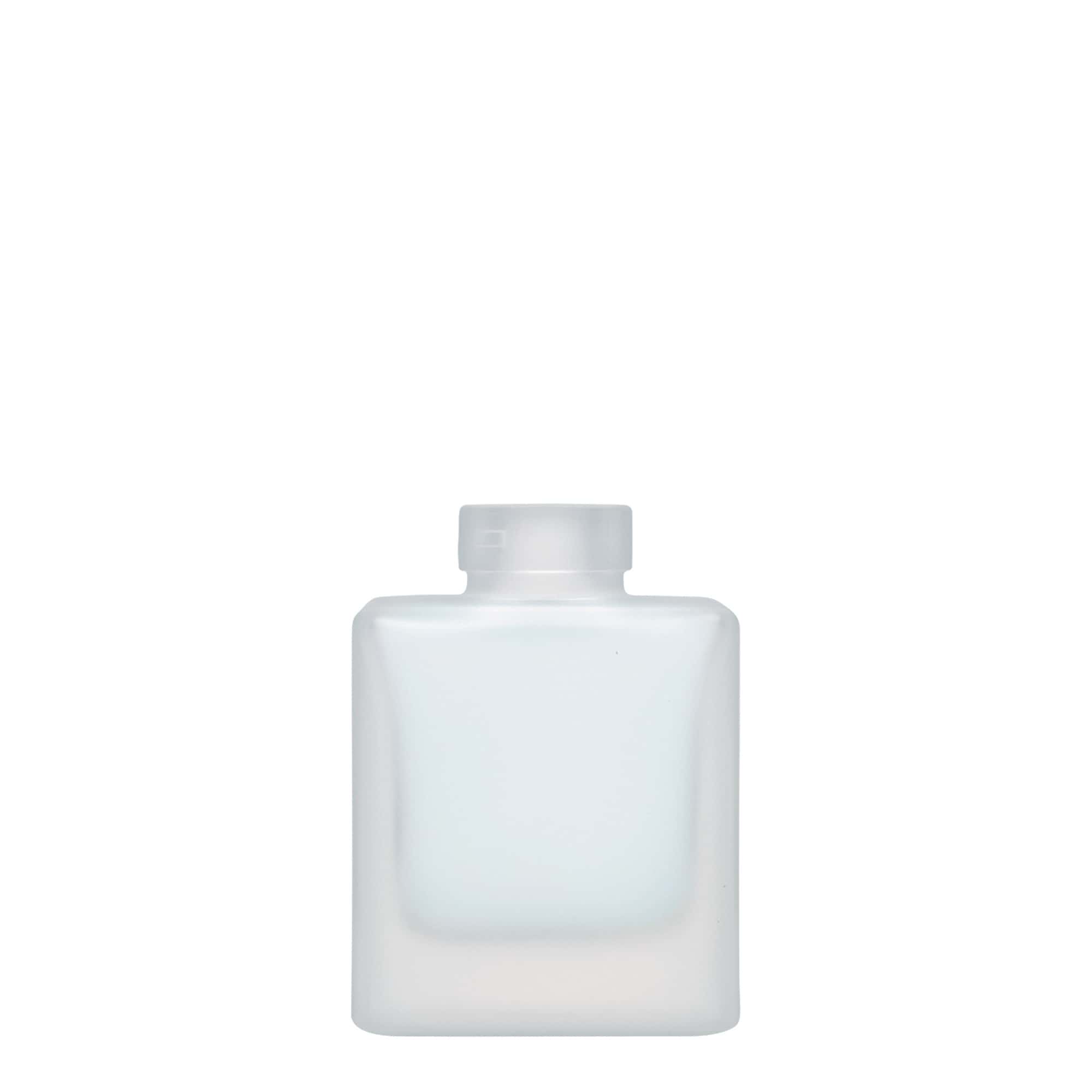 100 ml Glasflasche 'Cube', quadratisch, geeist, Mündung: Kork 100 ml Glasflasche 'Cube', quadratisch, geeist, Mündung: Kork