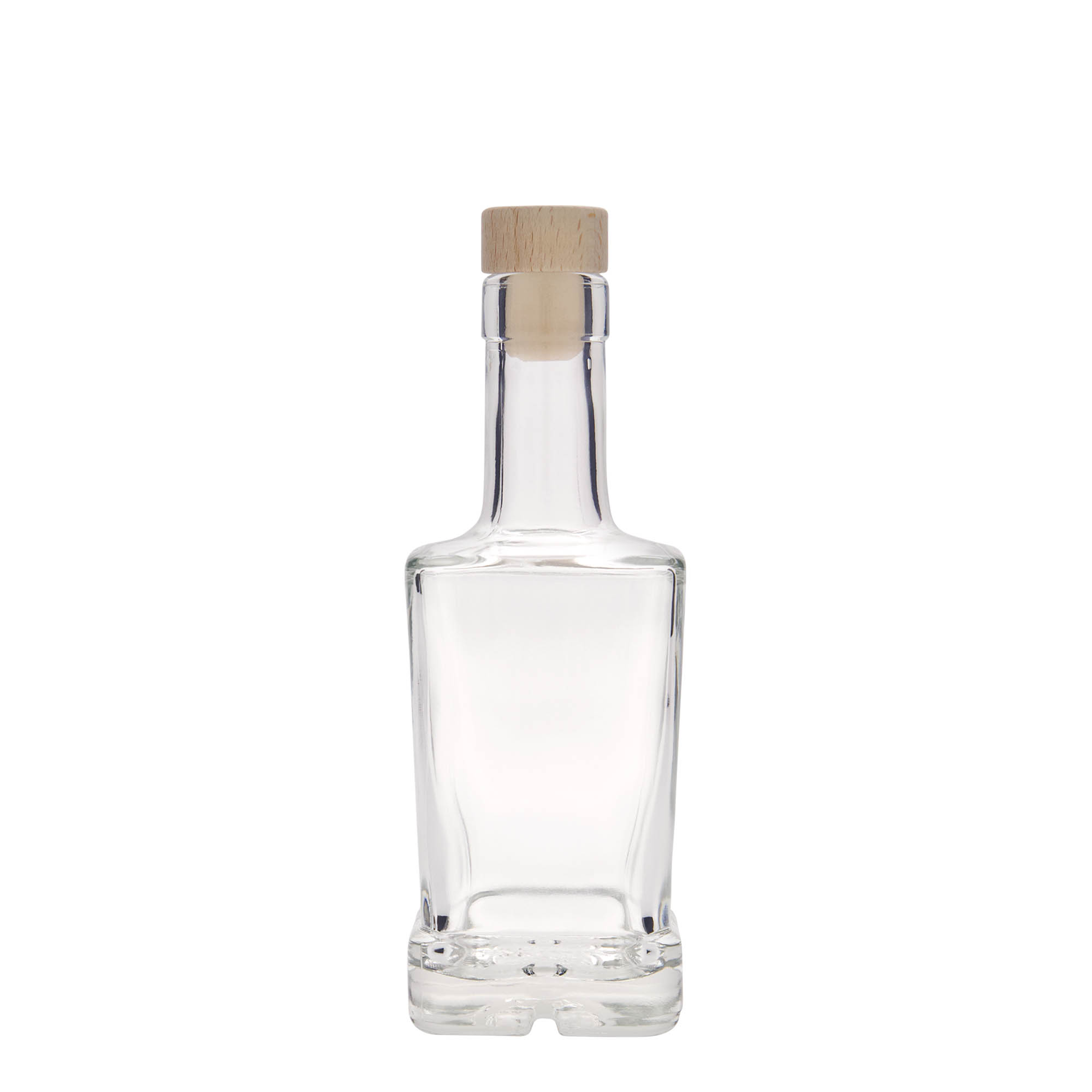 250 ml Glasflasche „Rene“, quadratisch, Mündung: Kork