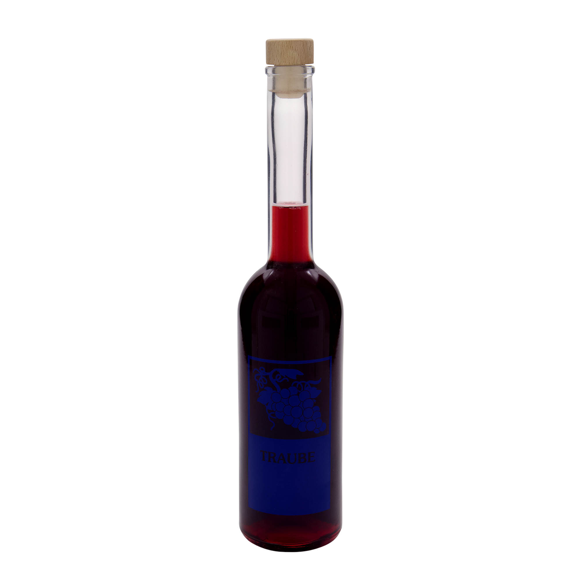 500 ml Glasflasche 'Opera', Motiv: Traube, Mündung: Kork