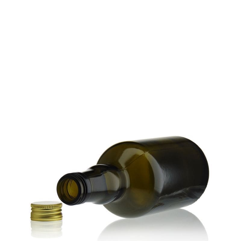 500 ml Glasflasche „Olona“, antikgrün, Mündung: PP 31,5