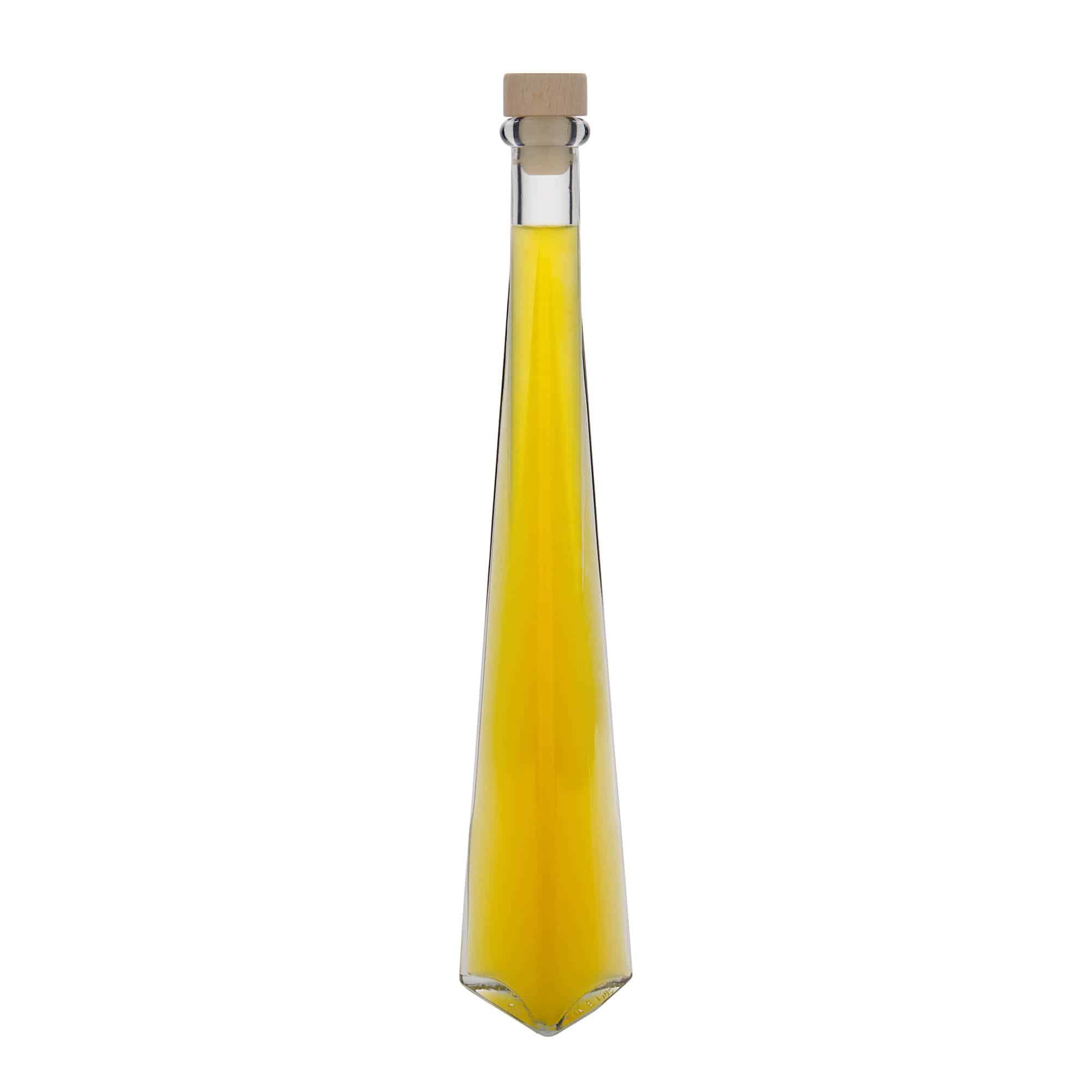 200 ml Glasflasche 'Dama Triangolore', dreieckig, Mündung: Kork