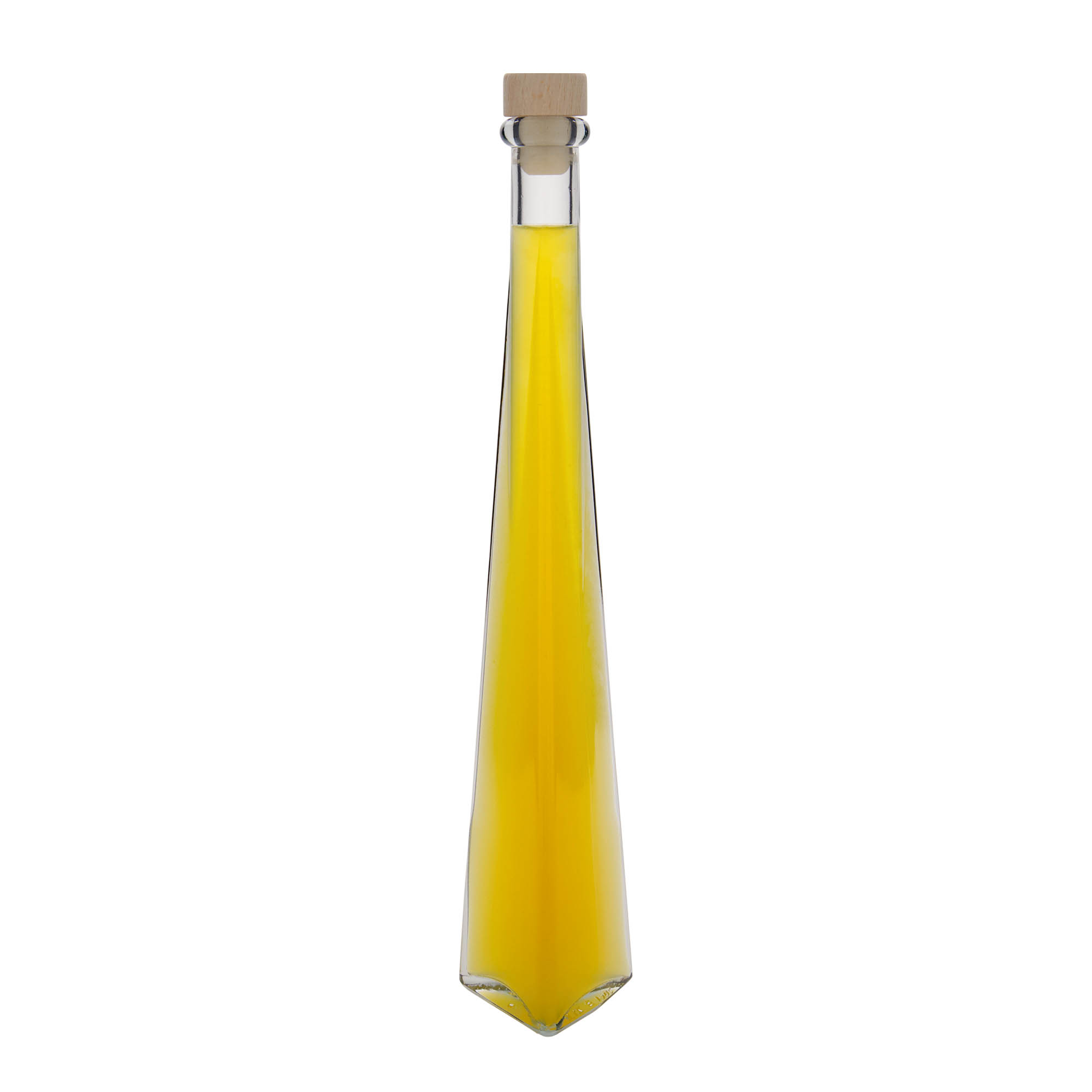 200 ml Glasflasche 'Dama Triangolore', dreieckig, Mündung: Kork 200 ml Glasflasche 'Dama Triangolore', dreieckig, Mündung: Kork