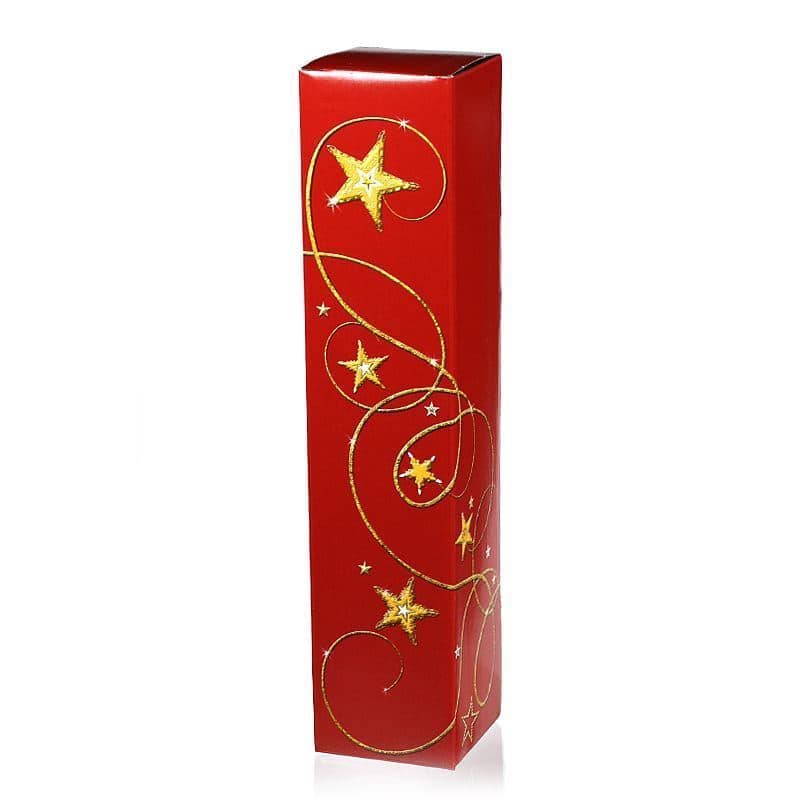 Geschenkkarton 'Sternschnuppen', quadratisch, Pappe, rot