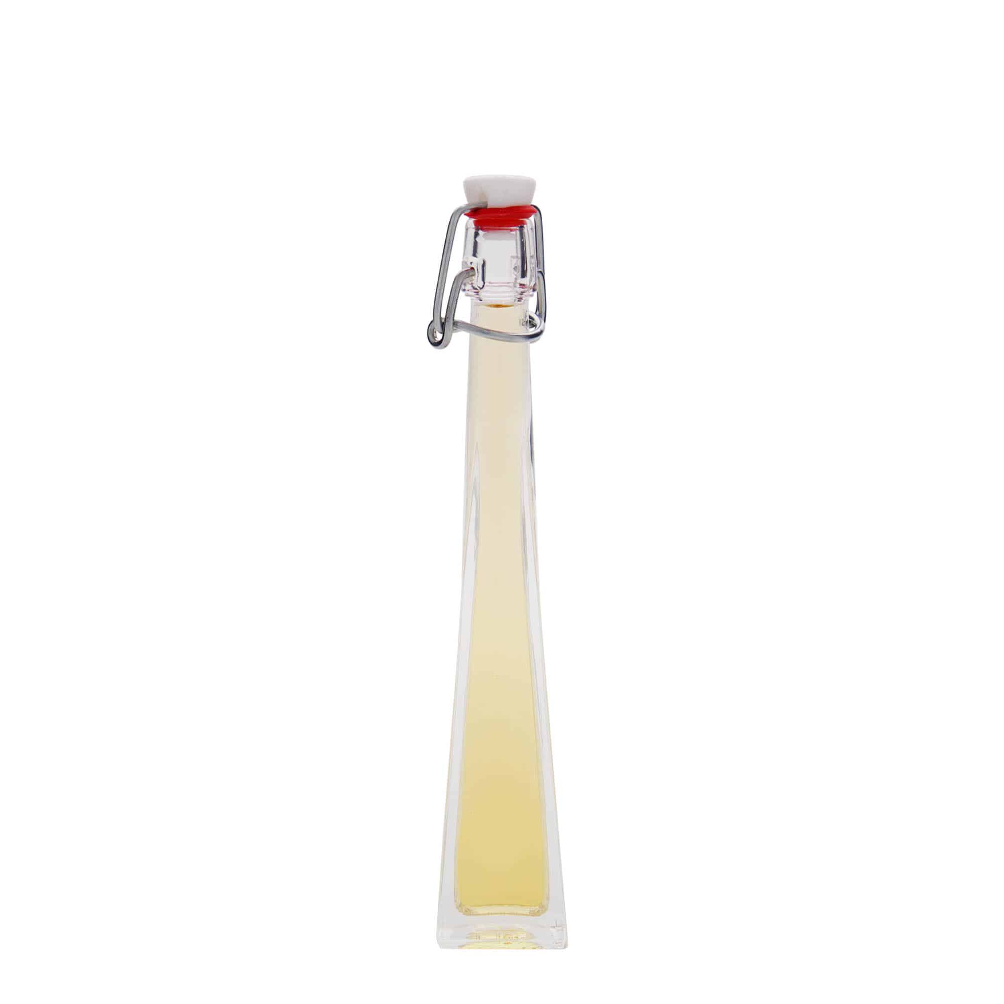 40 ml Glasflasche 'Dama Quadrato', quadratisch, Mündung: Bügelverschluss