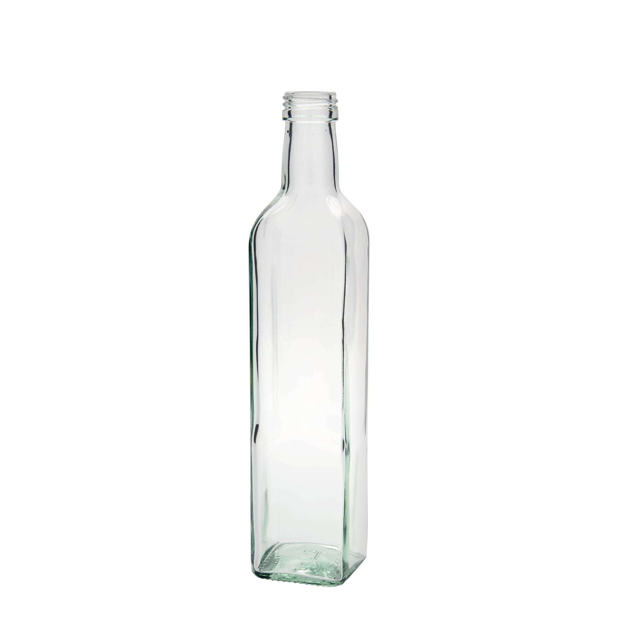 500 ml Glasflasche 'Marasca', quadratisch, Mündung: PP 31,5 500 ml Glasflasche 'Marasca', quadratisch, Mündung: PP 31,5