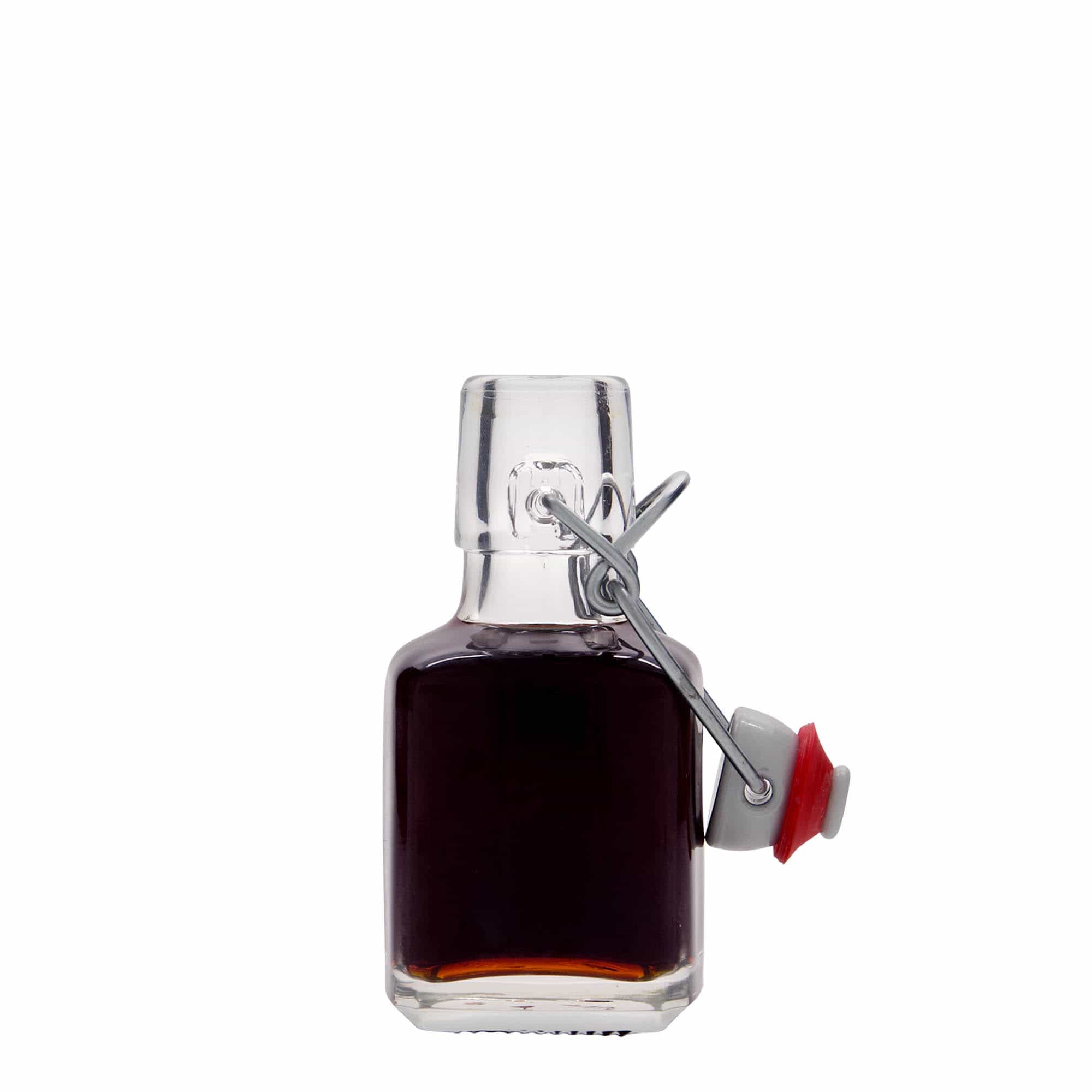 100 ml Glasflasche „Kubica“, quadratisch, Mündung: Bügelverschluss