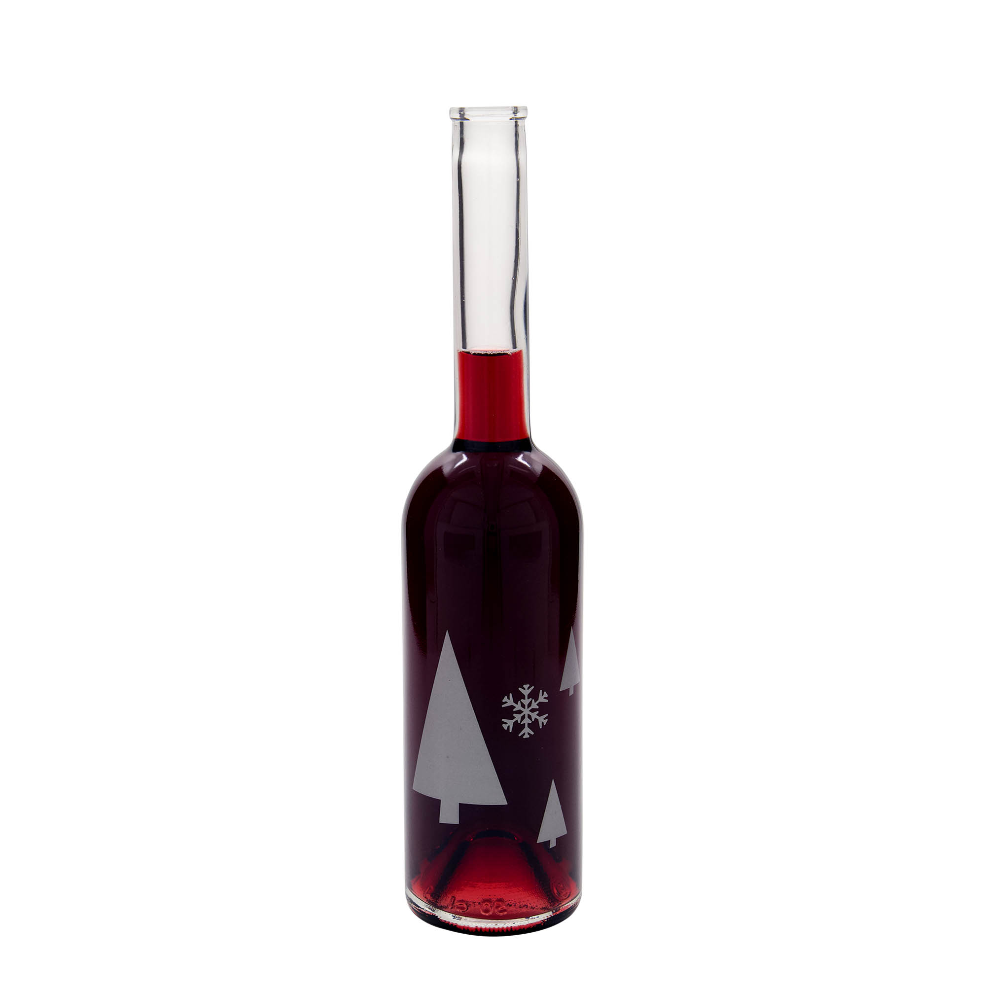 500 ml Glasflasche 'Opera', Motiv: Schneeflocken, Mündung: Kork 500 ml Glasflasche 'Opera', Motiv: Schneeflocken, Mündung: Kork