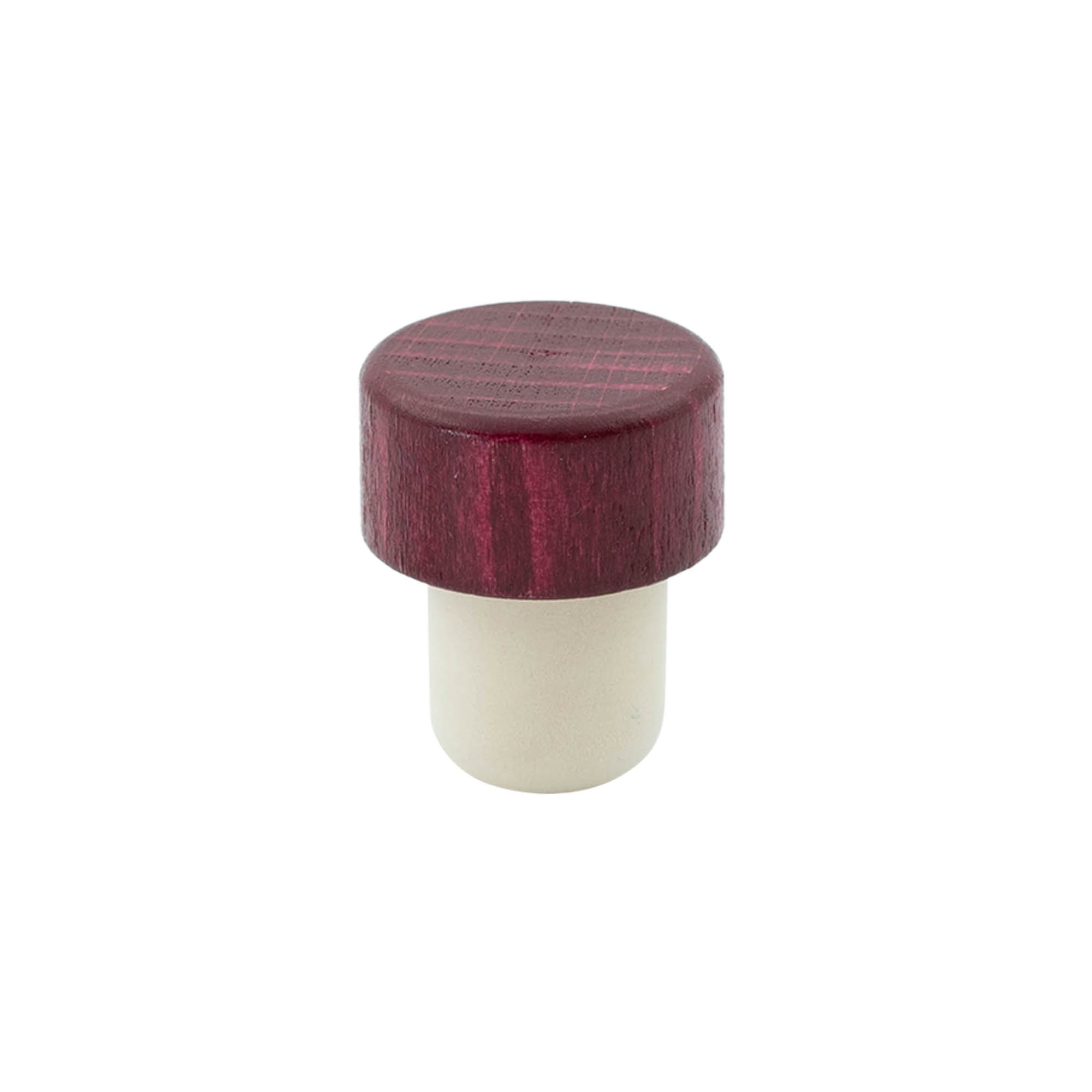 Griffkorken 19 mm, Holz/Kunststoff, bordeauxrot, für Mündung: Kork