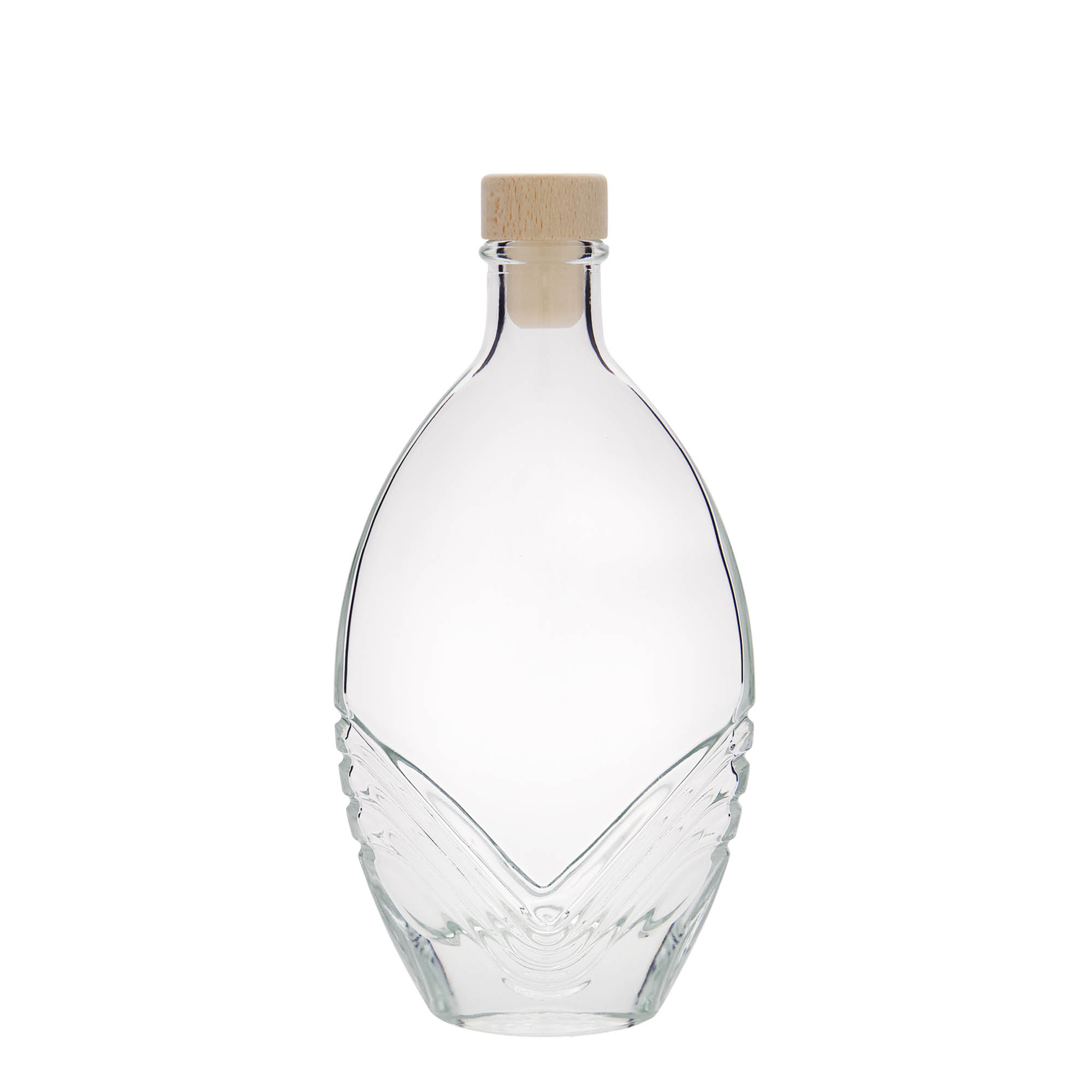 200 ml Glasflasche „Florence“, oval, Mündung: Kork