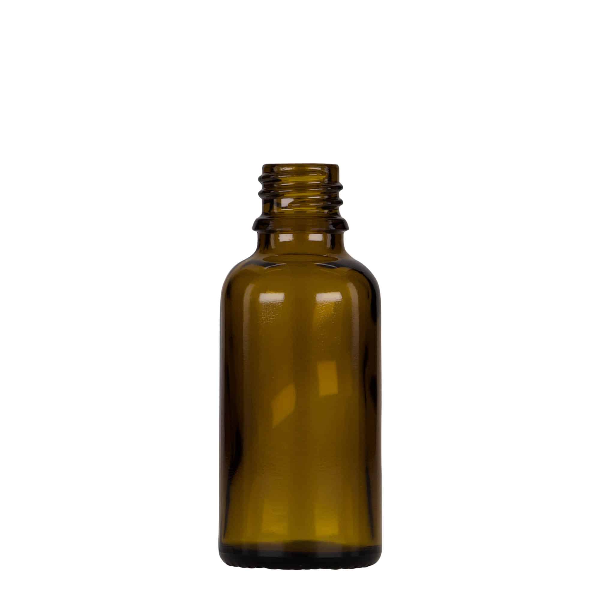 30 ml Pipettenflasche Medizin, Glas, braun-schwarz, Mündung: DIN 18