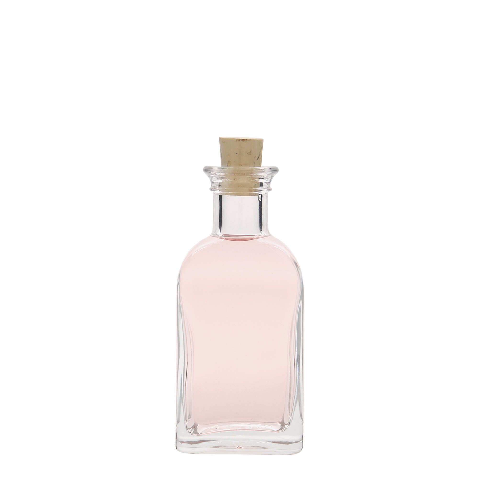 100 ml Glasflasche Apotheker Carré, quadratisch, Mündung: Kork 100 ml Glasflasche Apotheker Carré, quadratisch, Mündung: Kork