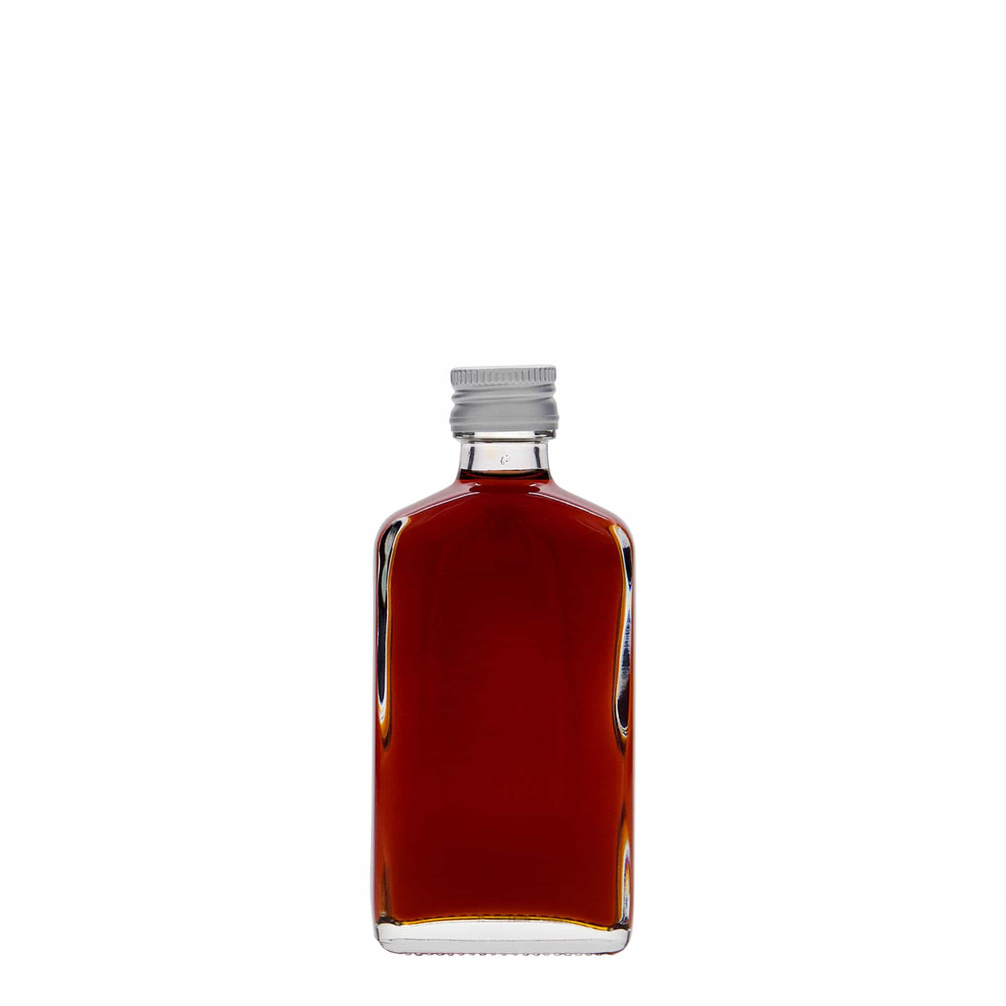 50 ml Taschenflasche, rechteckig, Glas, Mündung: PP 18