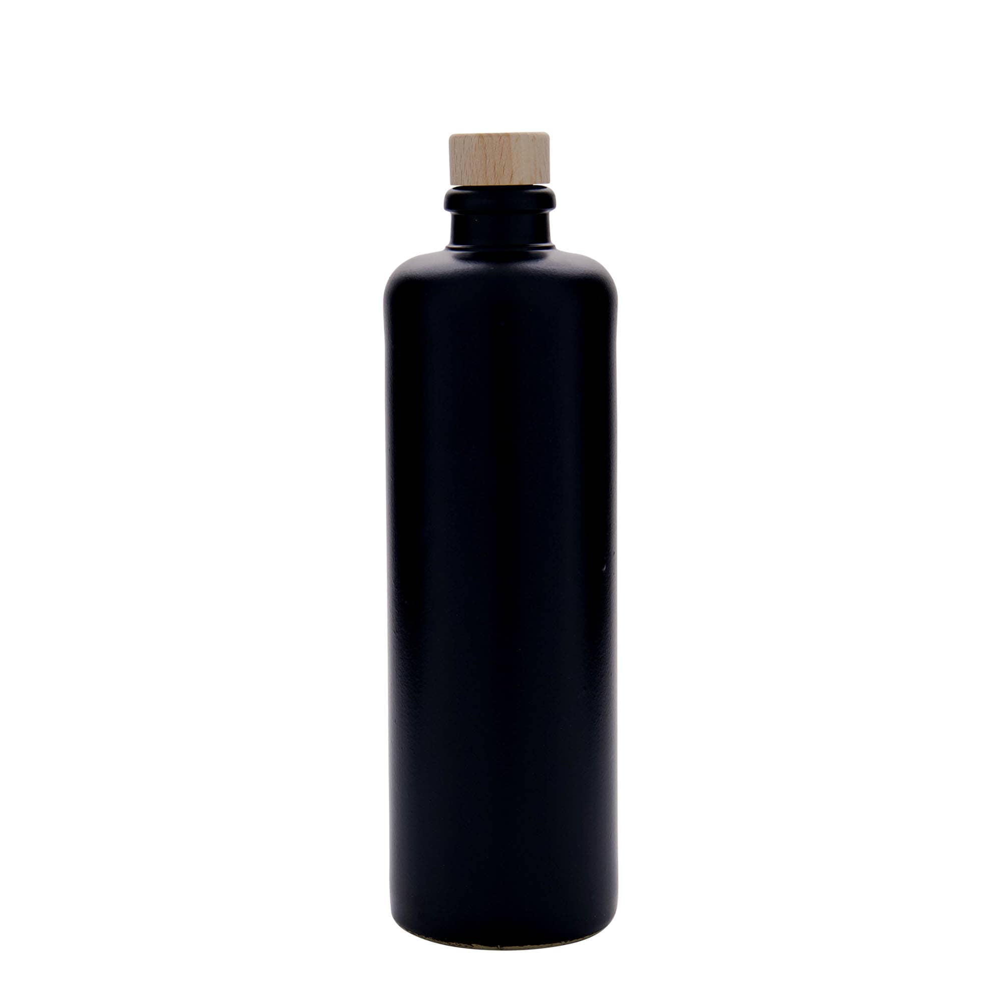 500 ml Tonkrug, Steinzeug, schwarz, Mündung: Kork 500 ml Tonkrug, Steinzeug, schwarz, Mündung: Kork