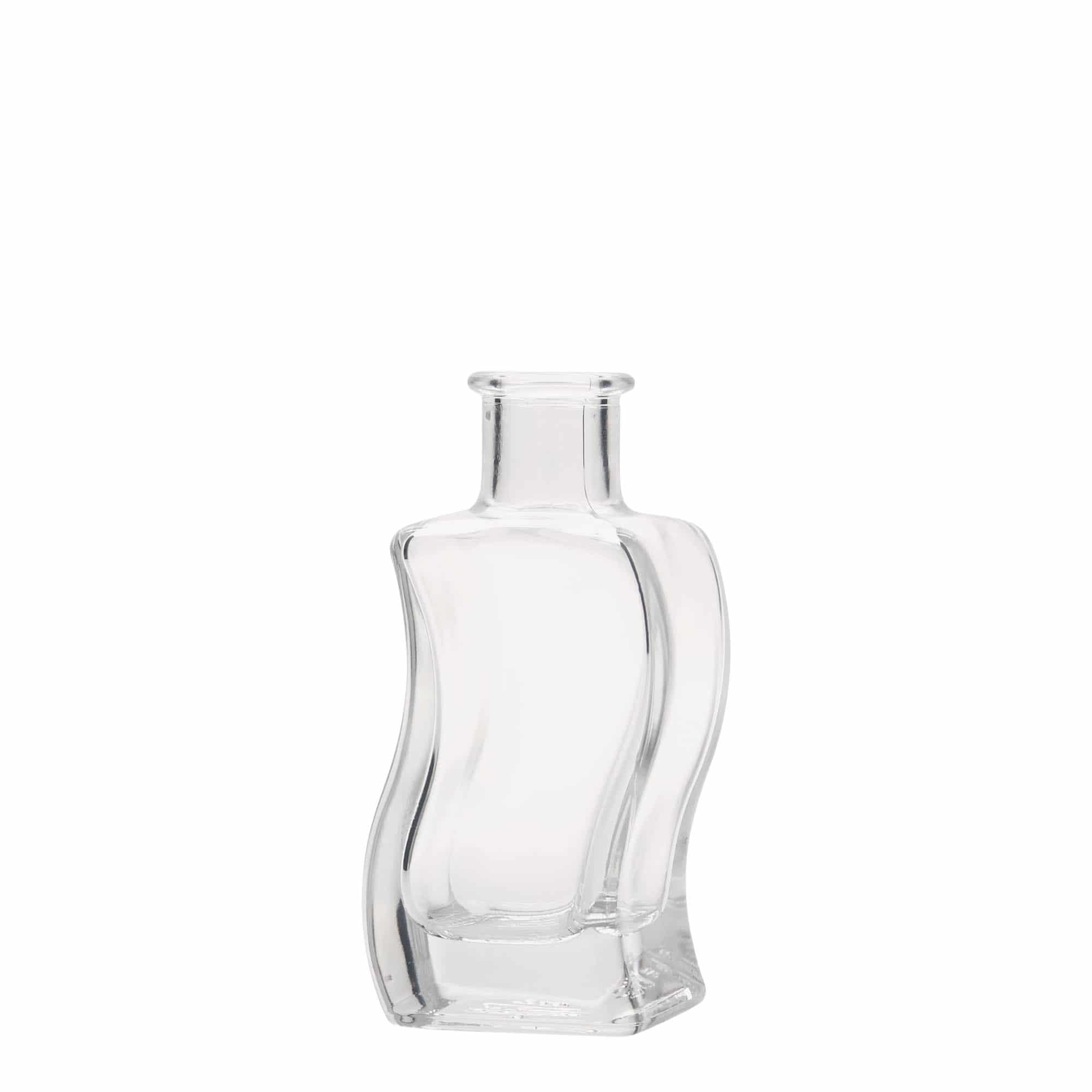100 ml Glasflasche 'Welle', quadratisch, Mündung: Kork 100 ml Glasflasche 'Welle', quadratisch, Mündung: Kork