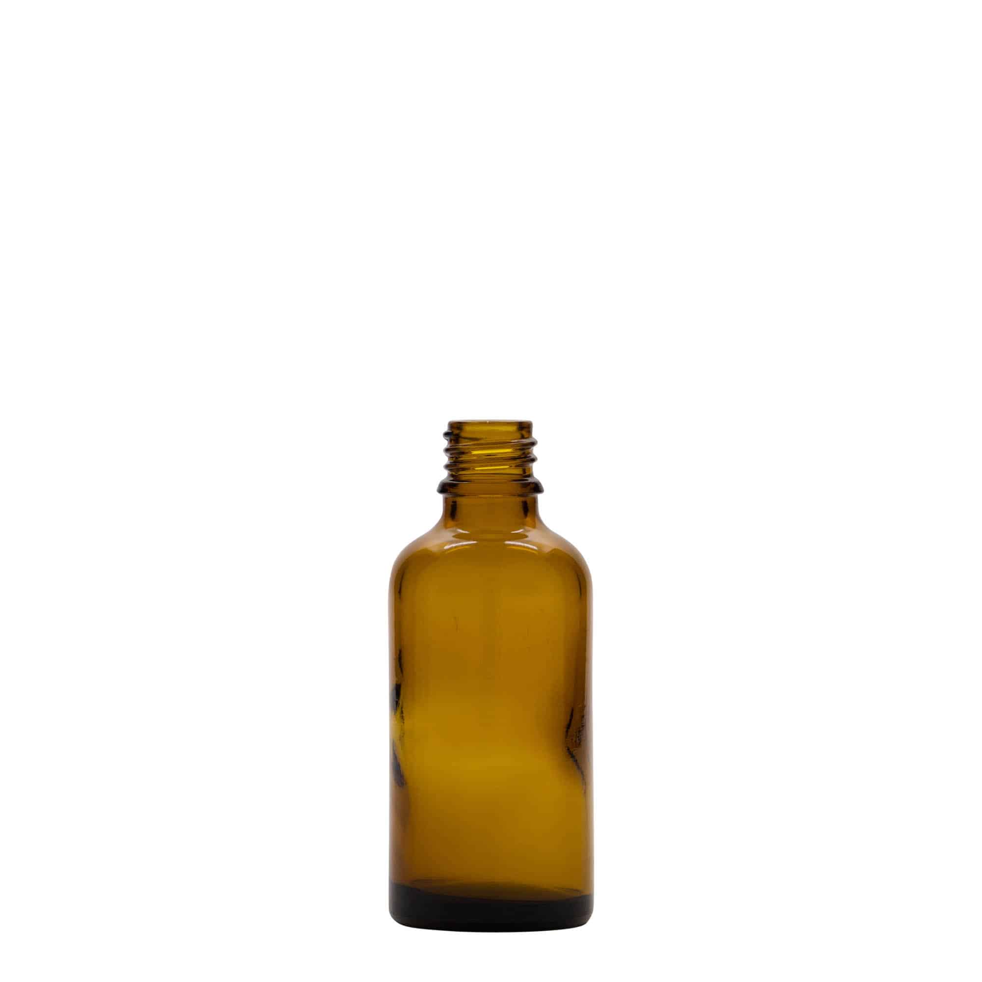 50 ml Medizinflasche, Glas, braun, Mündung: DIN 18 50 ml Medizinflasche, Glas, braun, Mündung: DIN 18