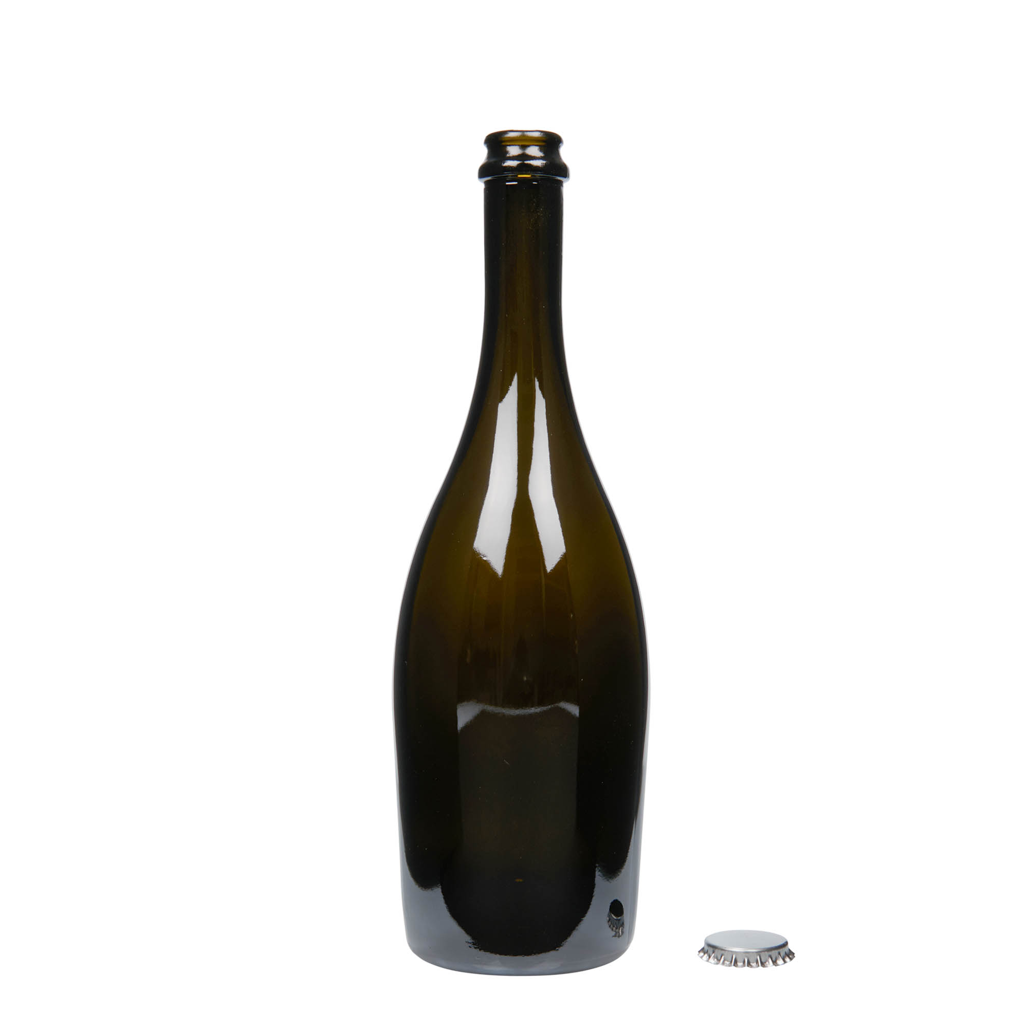 750 ml Sektflasche 'Carmen', Glas, antikgrün, Mündung: Kronkorken 750 ml Sektflasche 'Carmen', Glas, antikgrün, Mündung: Kronkorken
