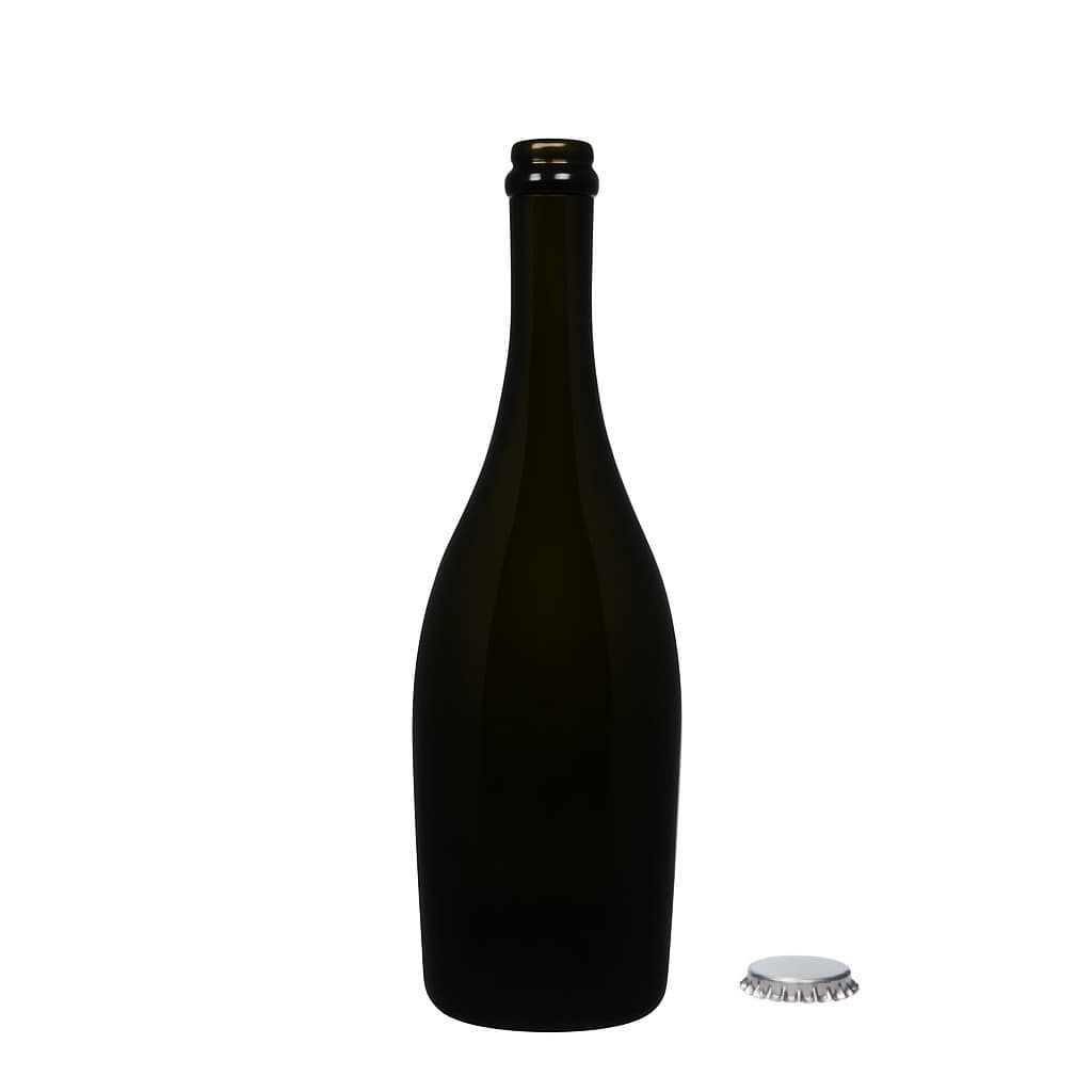 750 ml Sektflasche 'Carmen', Glas, antikgrün, Mündung: Kronkorken