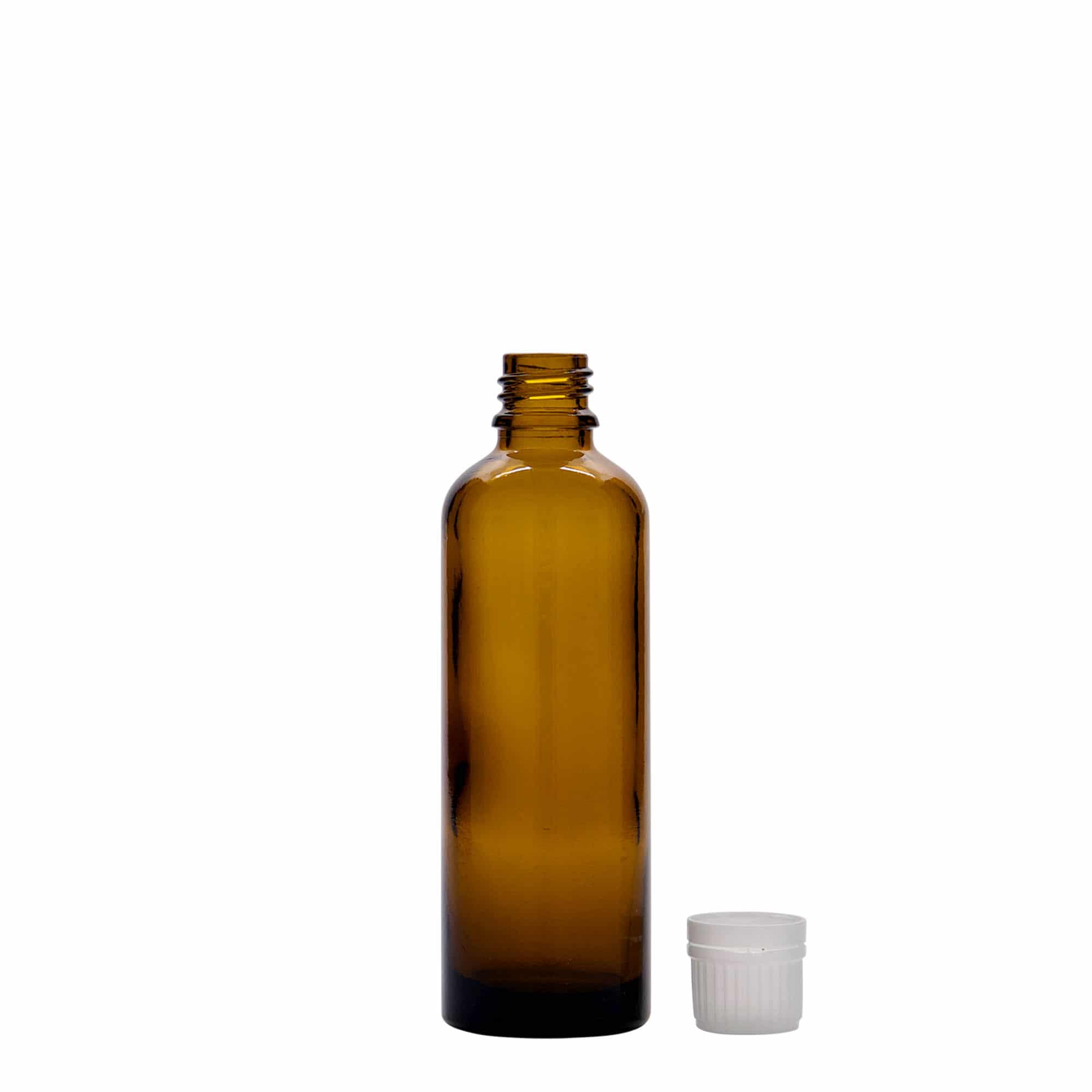 75 ml Medizinflasche, Glas, braun, Mündung: DIN 18