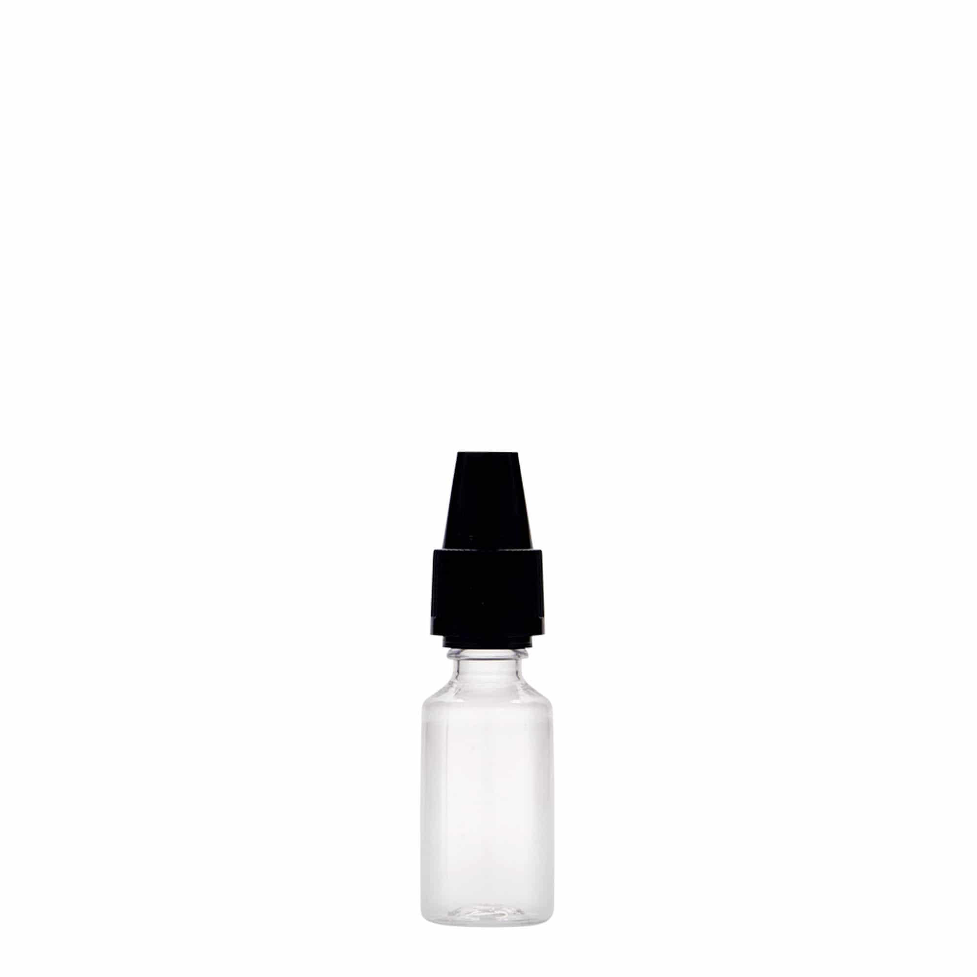 10 ml PET-Flasche „E-Liquid“ mit Qualitäts- und Kindersicherung, Kunststoff, Mündung: Schraubverschluss