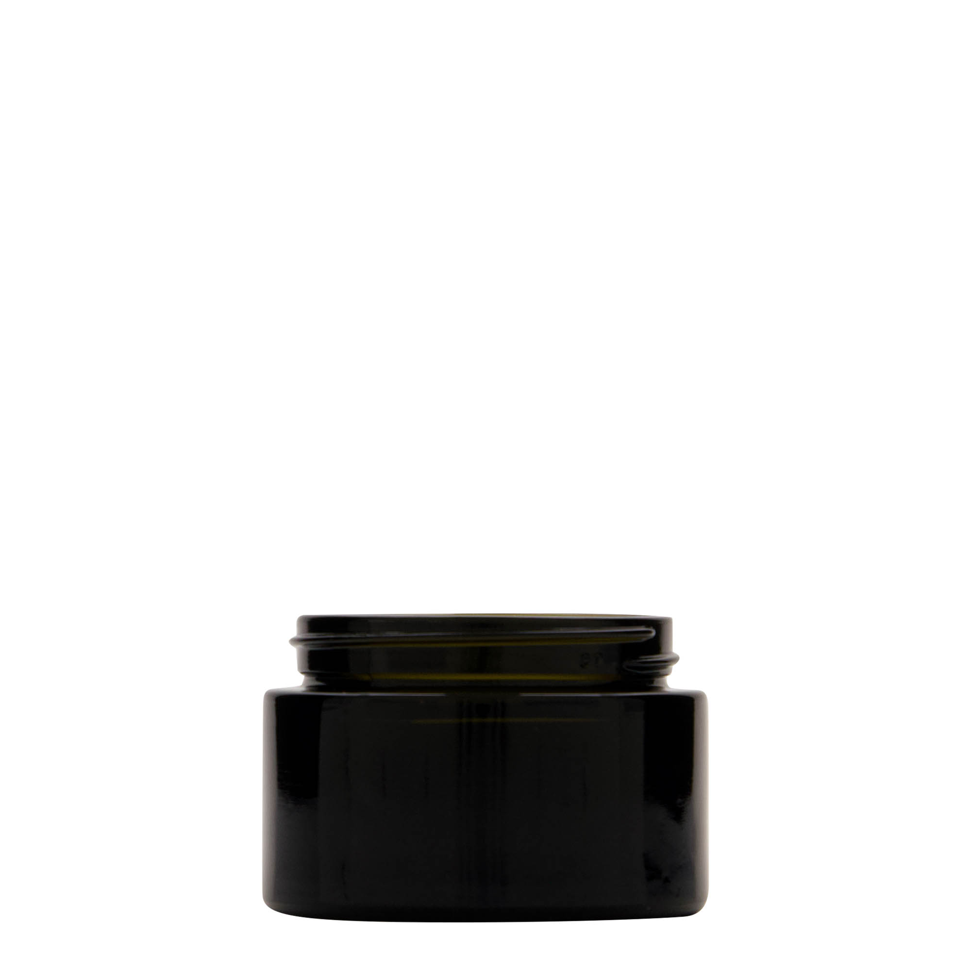 50 ml Recycling-Tiegel 'Floria', Glas, antikgrün, Mündung: 58/400