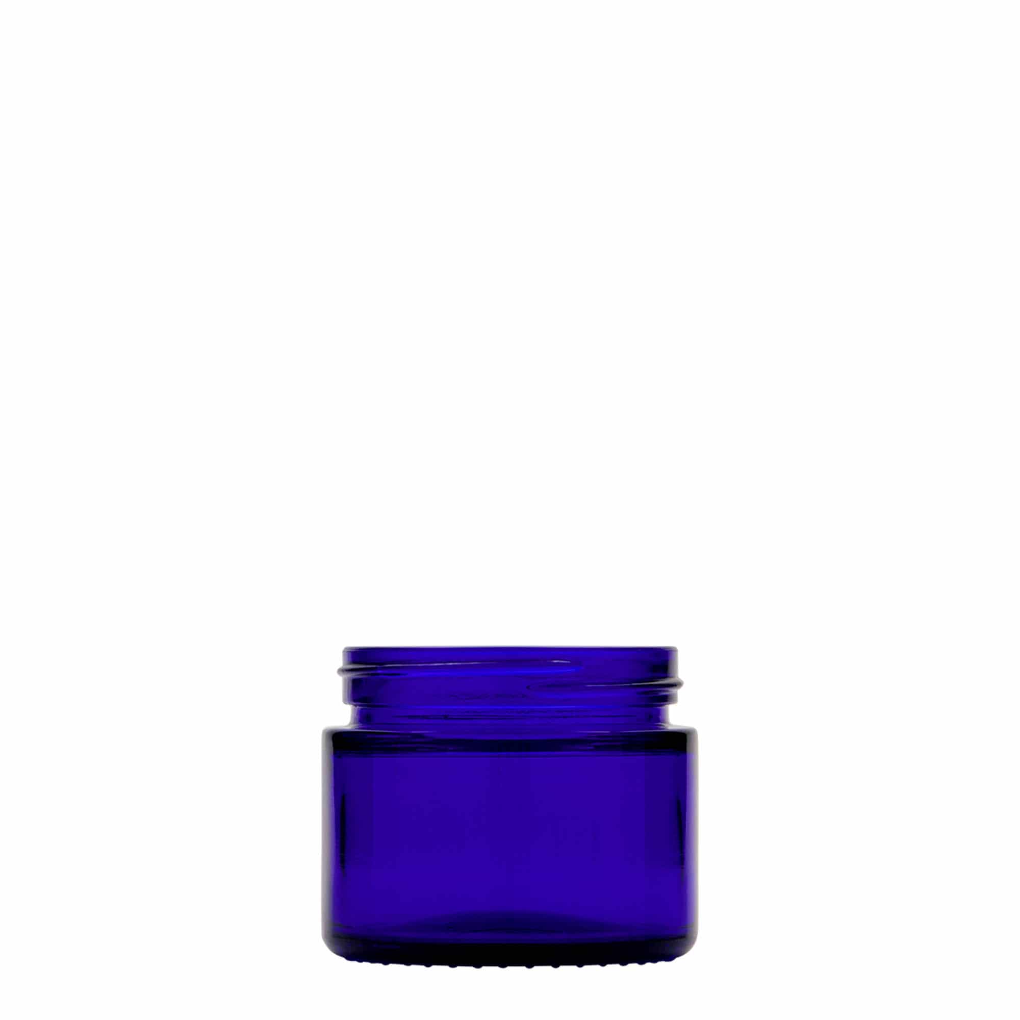 50 ml Tiegel „Blue Edition“, Glas, royalblau, Mündung: Schraubverschluss