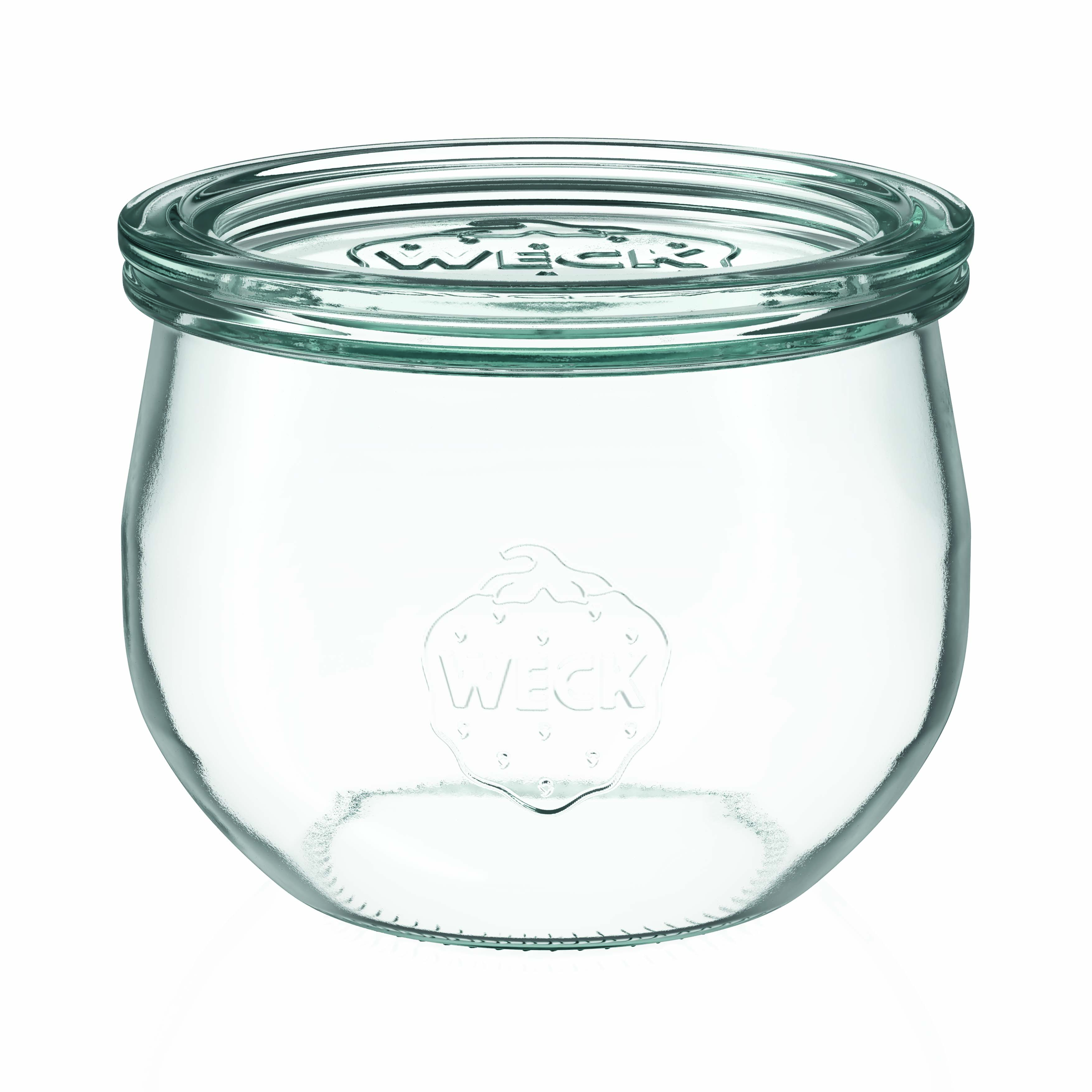 6x 580 ml WECK-Tulpenglas mit Glasdeckel RR 100