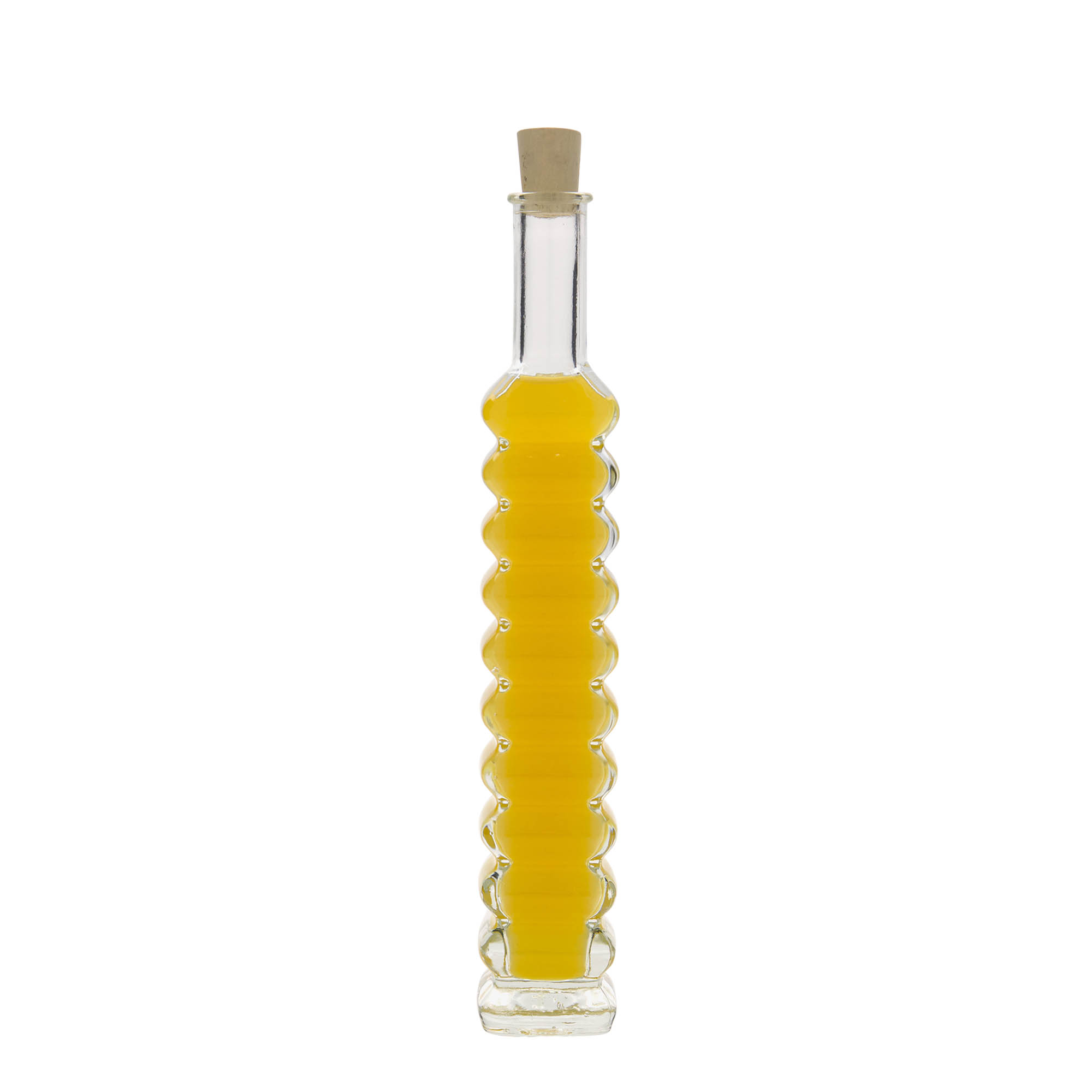 100 ml Glasflasche 'Roma', quadratisch, Mündung: Kork 100 ml Glasflasche 'Roma', quadratisch, Mündung: Kork