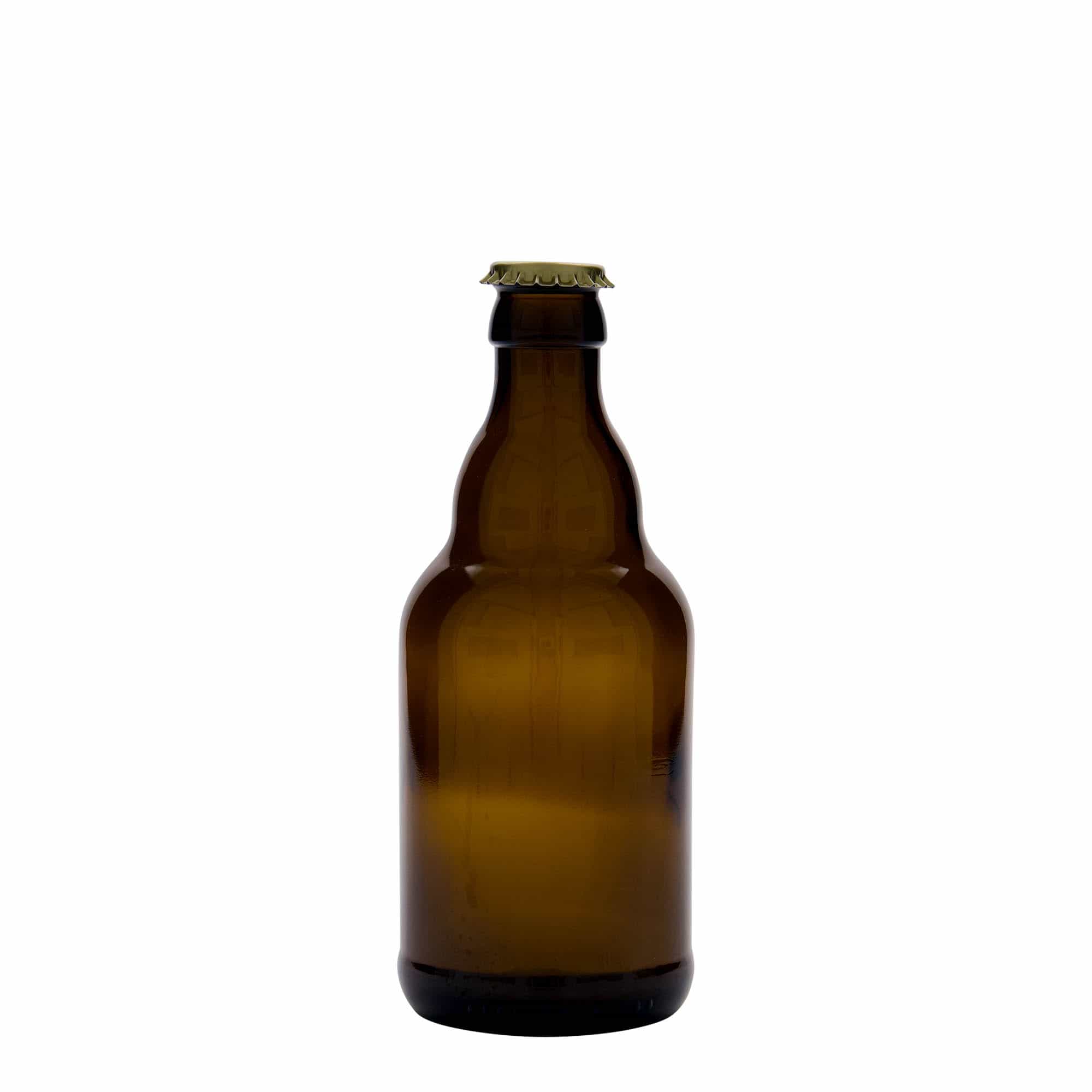 330 ml Bierflasche „Steinie“, Glas, braun, Mündung: Kronkorken