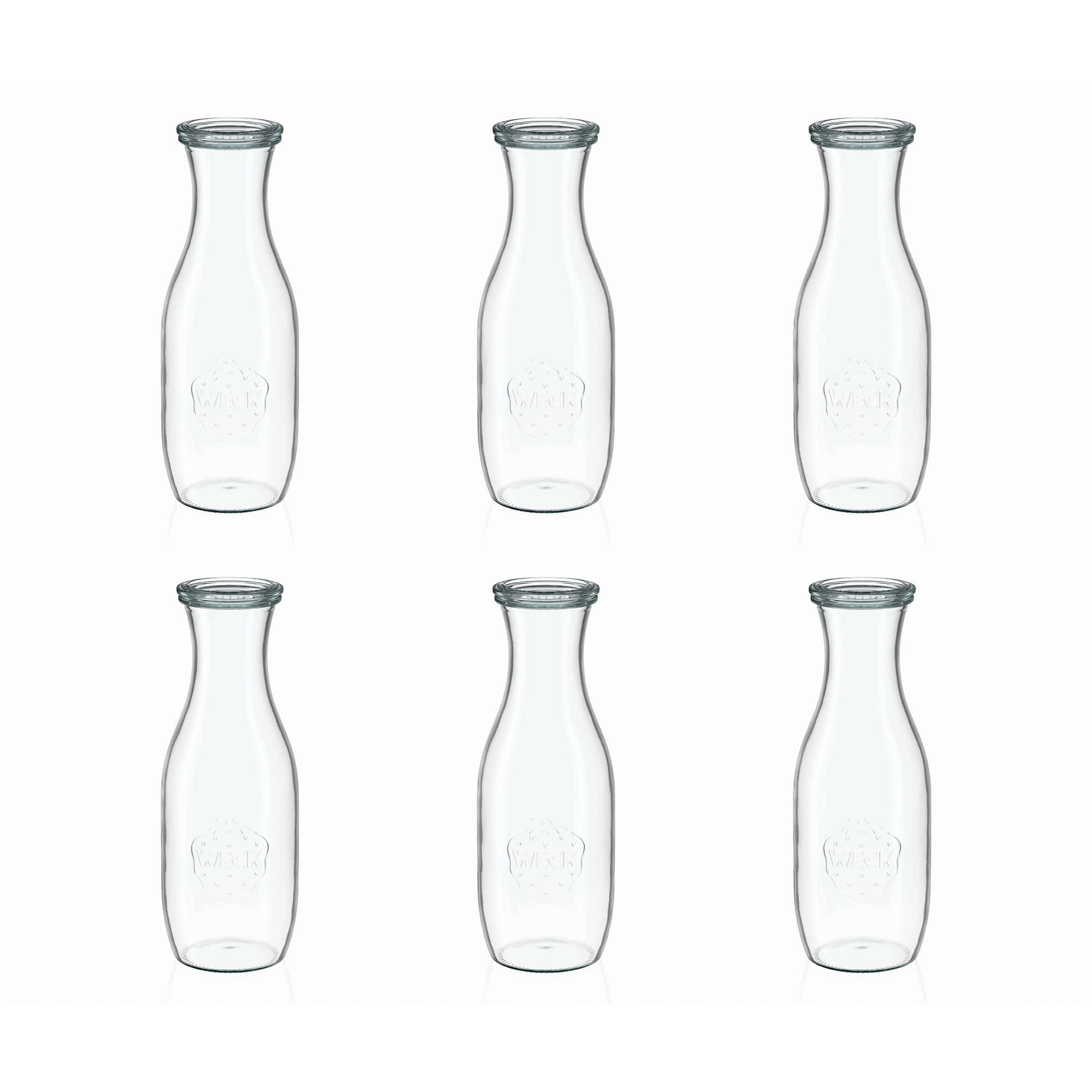 6x 1000 ml WECK-Saftflasche mit Glasdeckel RR 60