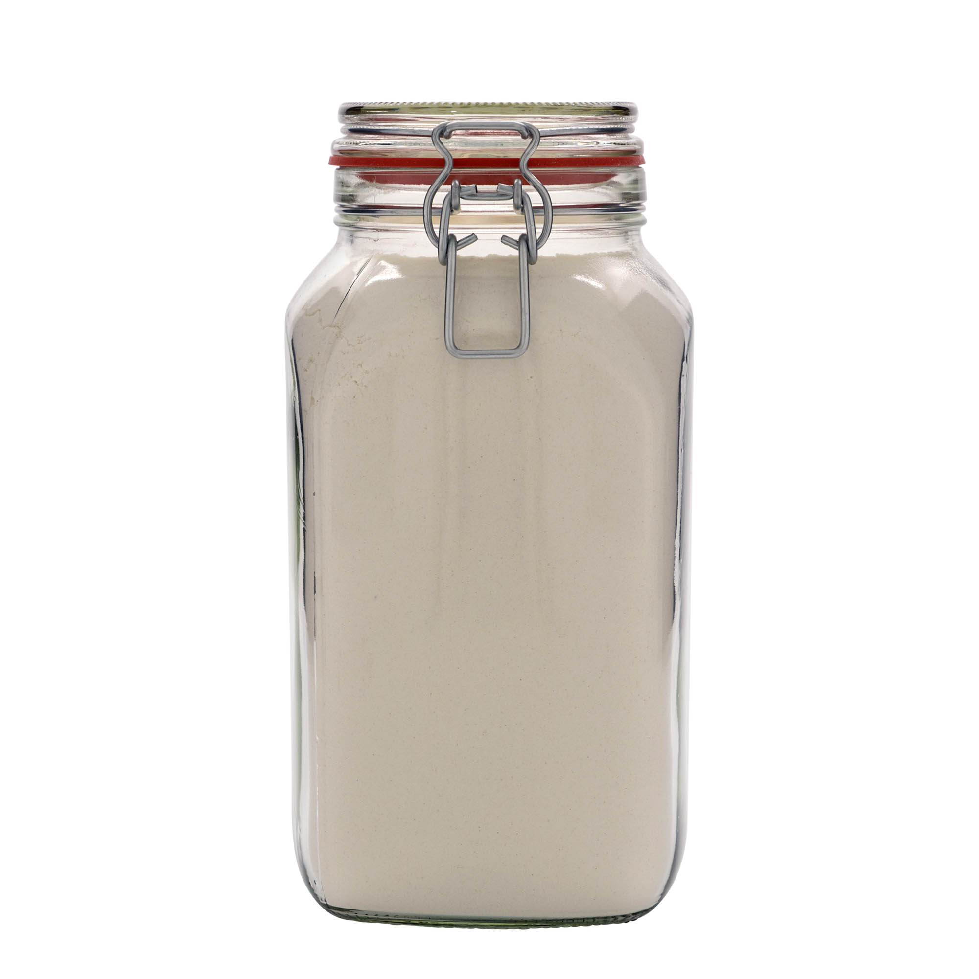 2.590 ml Drahtbügelglas, quadratisch, Mündung: Drahtbügelverschluss 2.590 ml Drahtbügelglas, quadratisch, Mündung: Drahtbügelverschluss