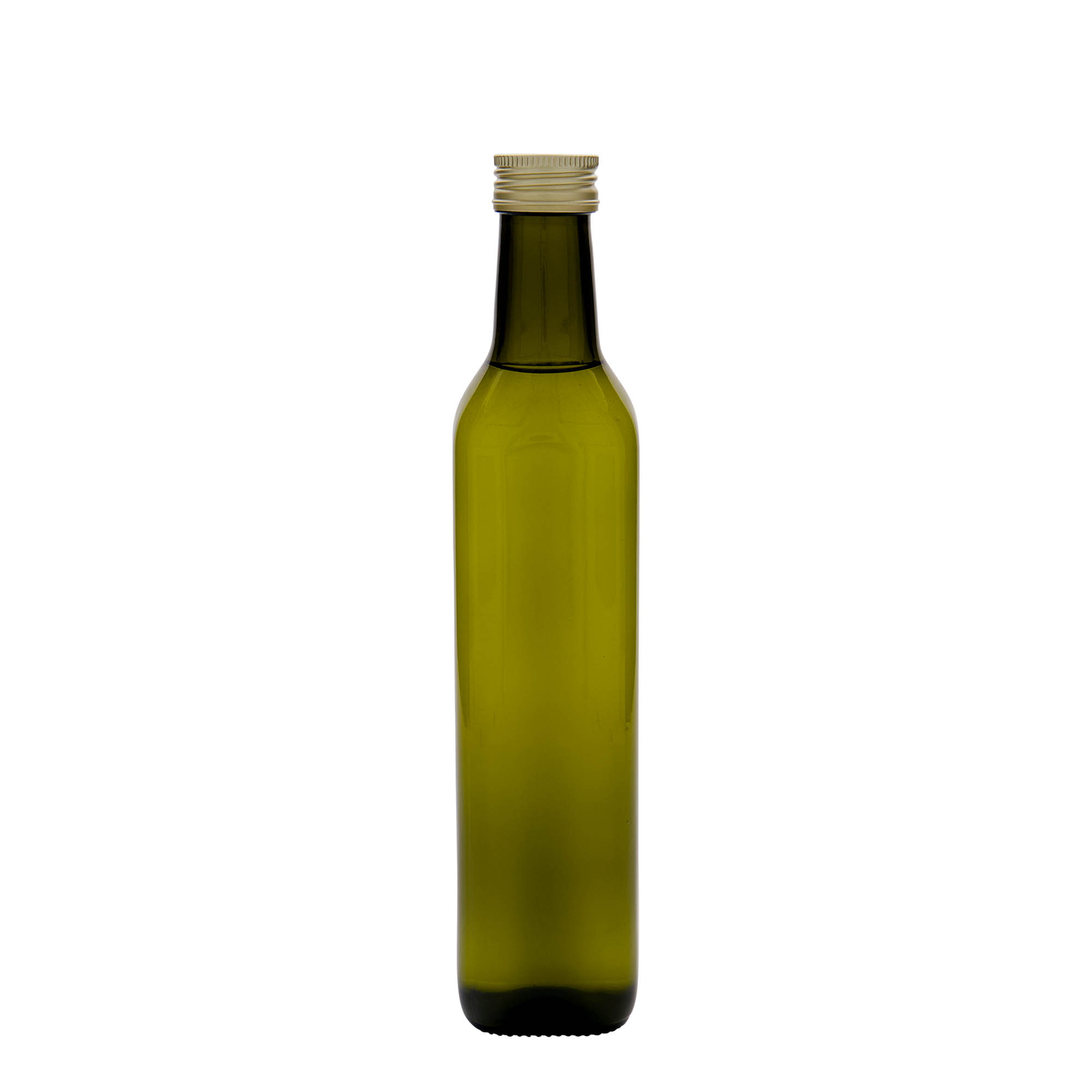 500 ml Glasflasche 'Marasca', quadratisch, antikgrün, Mündung: PP 31,5 500 ml Glasflasche 'Marasca', quadratisch, antikgrün, Mündung: PP 31,5