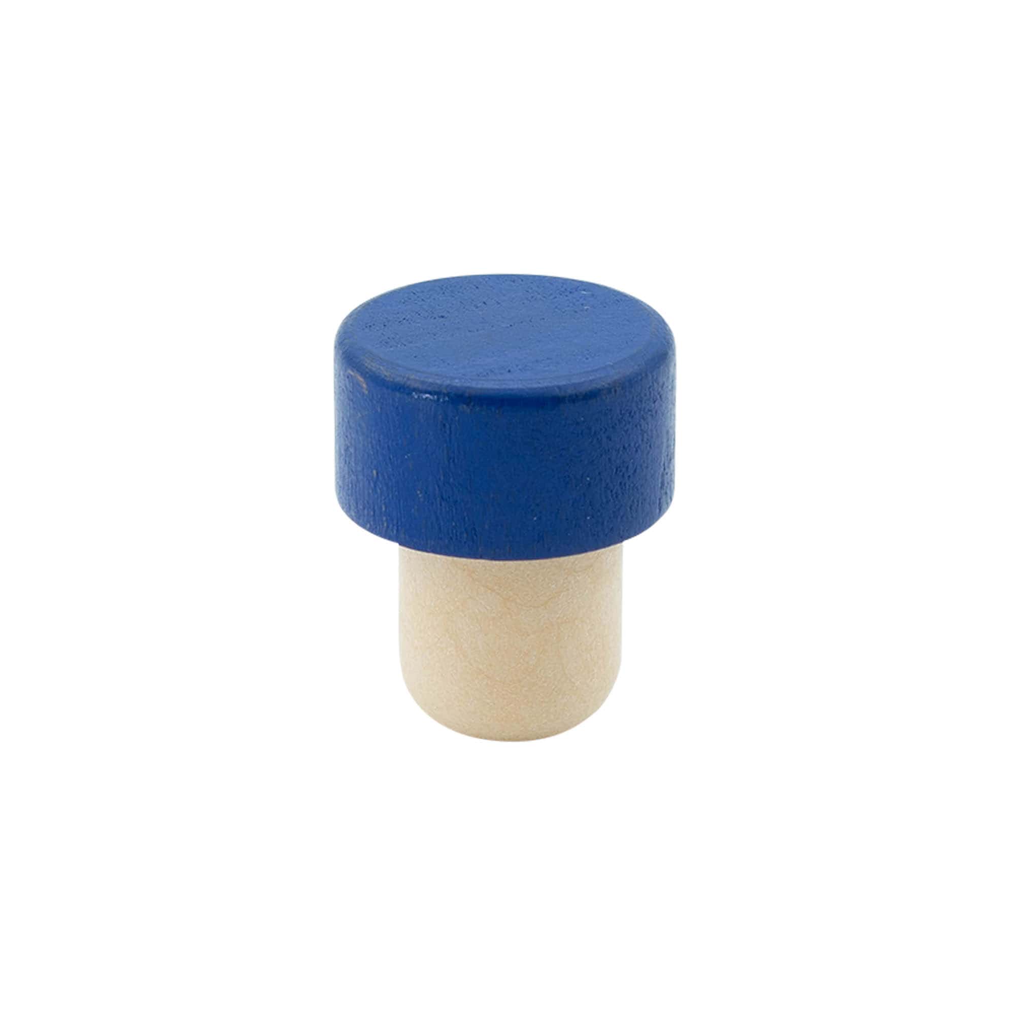 Griffkorken 19 mm, Holz/Kunststoff, blau, für Mündung: Kork