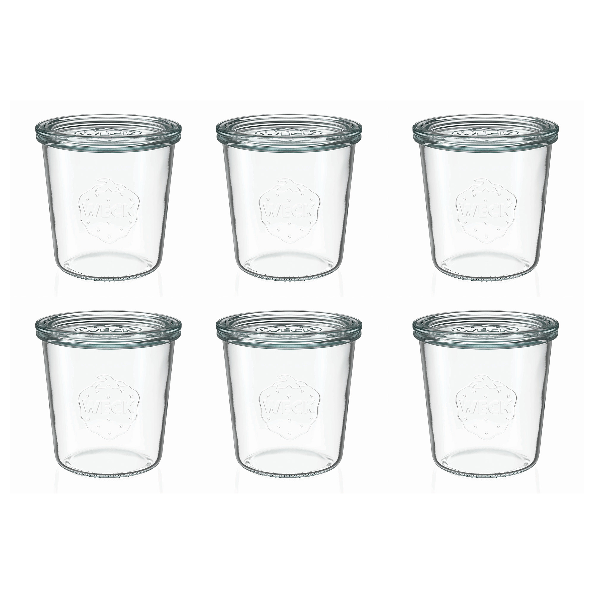 6x 580 ml WECK-Sturzglas mit Glasdeckel RR 100