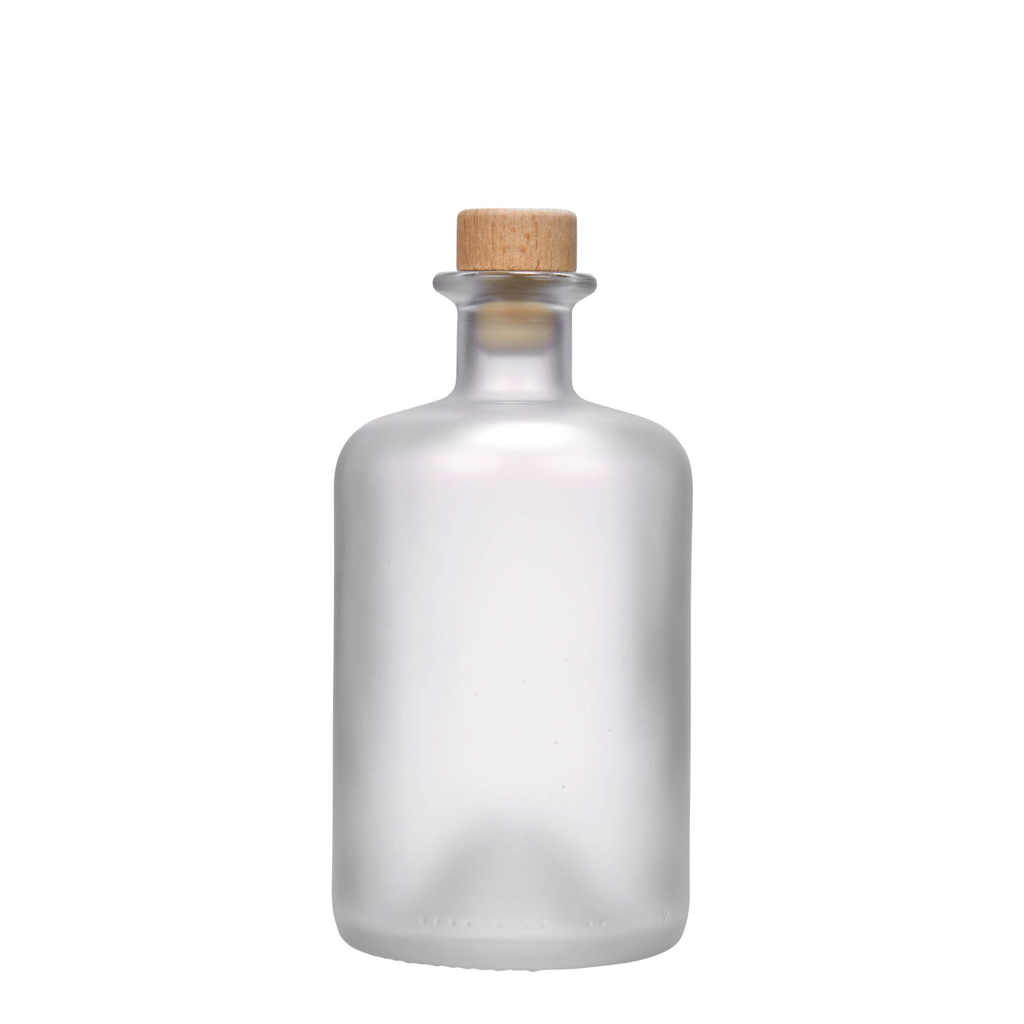 500 ml Glasflasche Apotheker, geeist, Mündung: Kork 500 ml Glasflasche Apotheker, geeist, Mündung: Kork