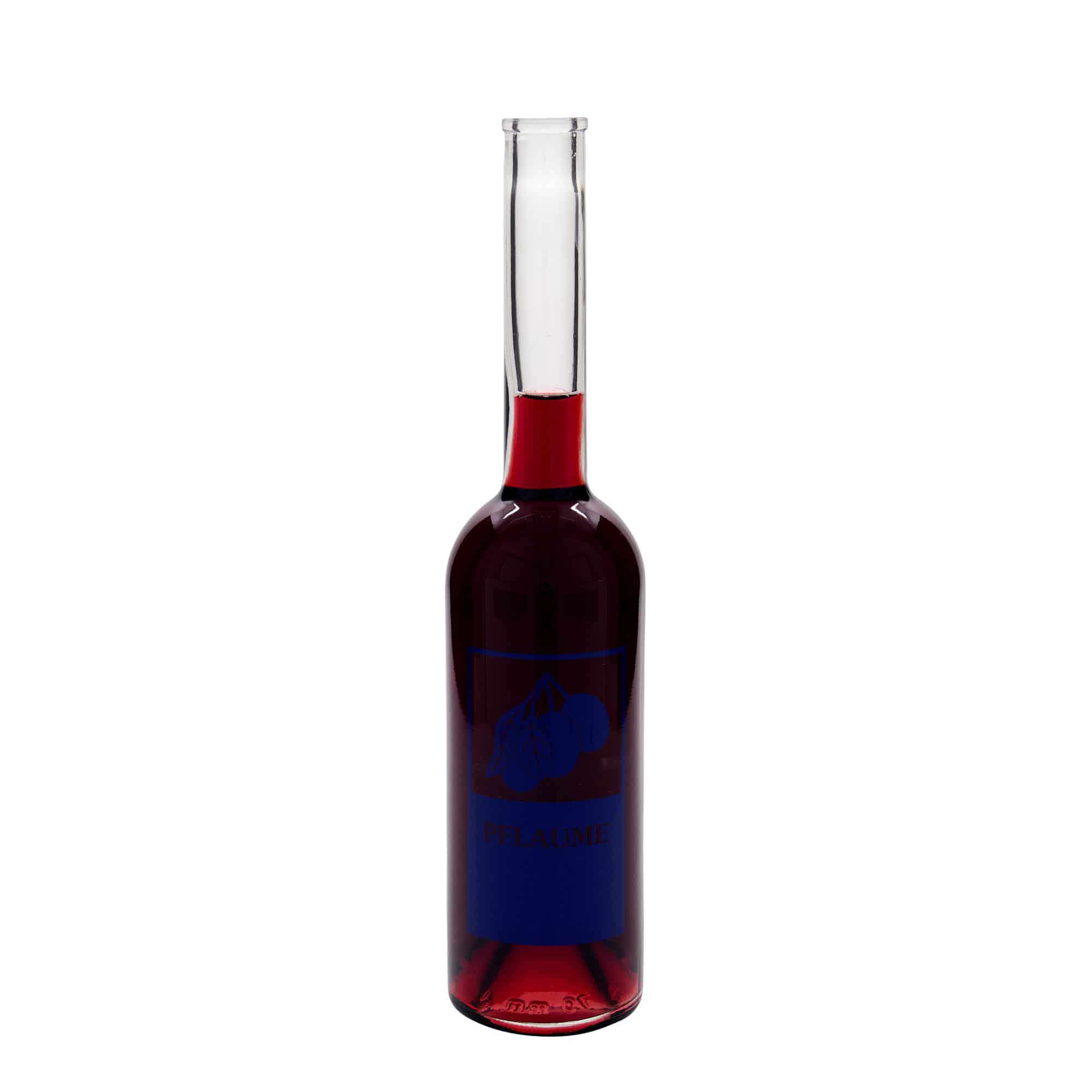 500 ml Glasflasche 'Opera', Motiv: Pflaume, Mündung: Kork 500 ml Glasflasche 'Opera', Motiv: Pflaume, Mündung: Kork