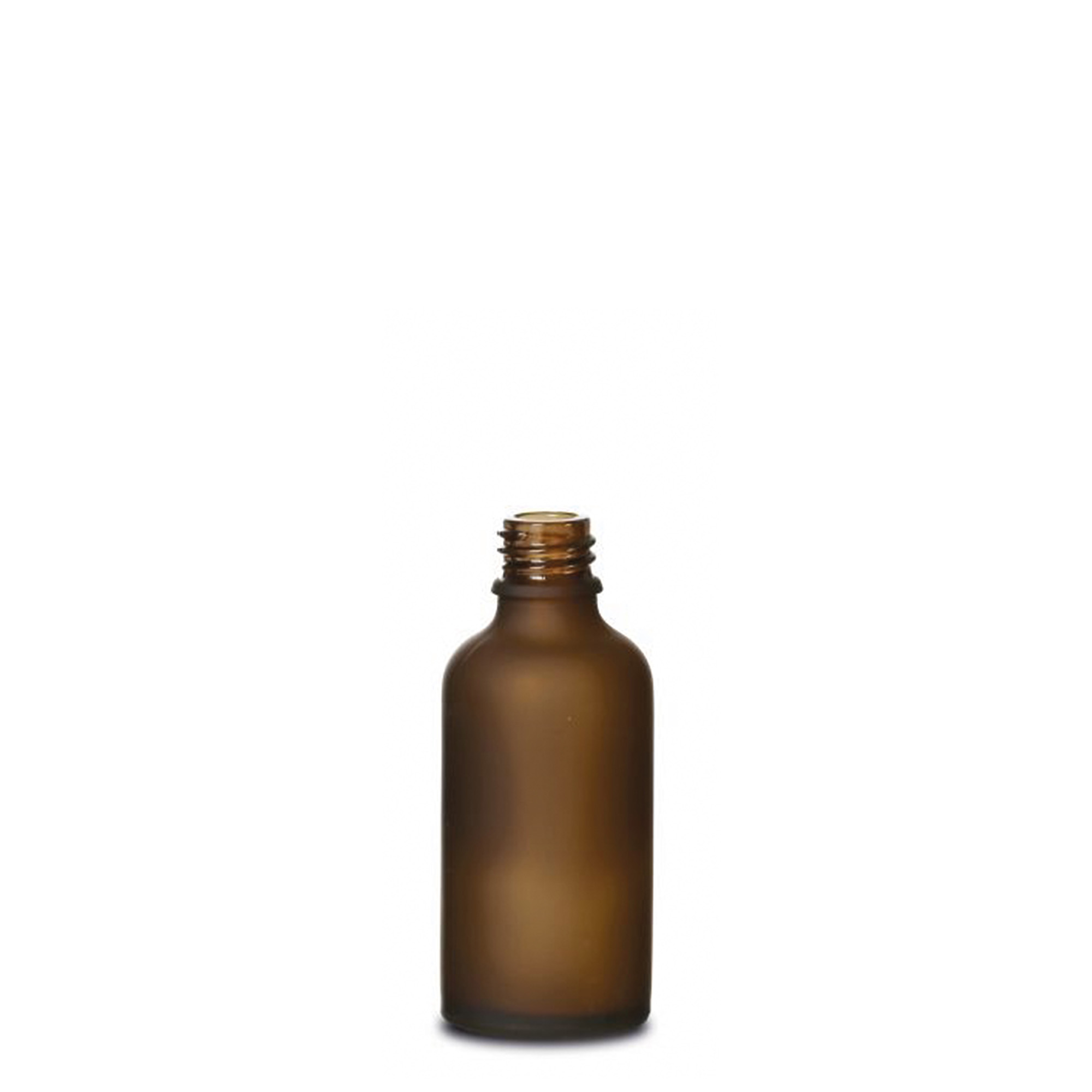 50 ml Medizinflasche, Glas, braun gefrostet, Mündung: DIN 18