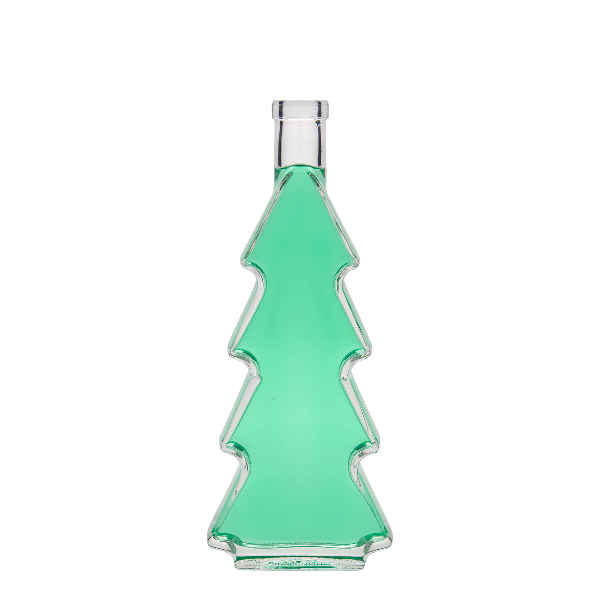 350 ml Glasflasche 'Tannenbaum', Mündung: Kork 350 ml Glasflasche 'Tannenbaum', Mündung: Kork