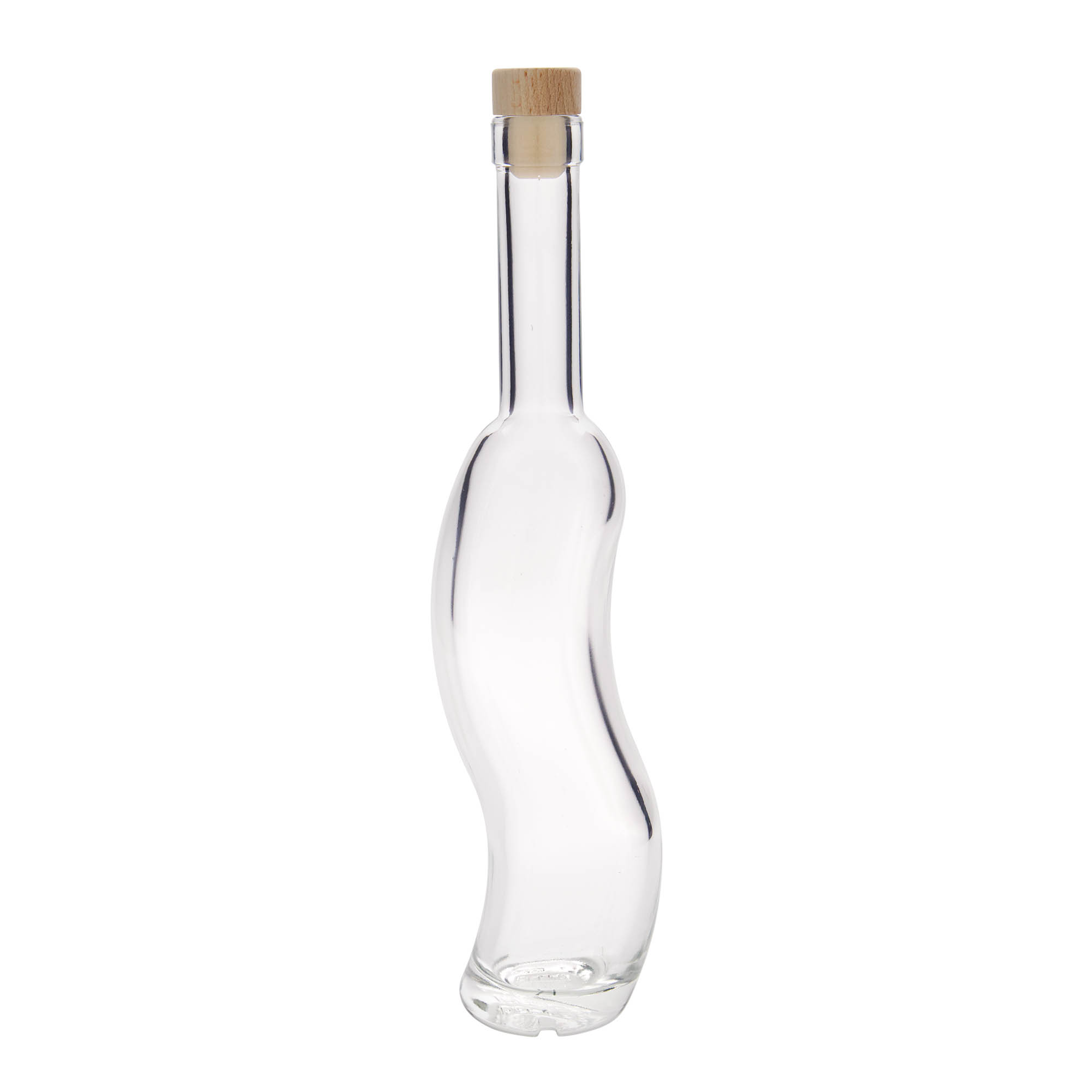 350 ml Glasflasche 'La-Ola', halbrund, Mündung: Kork 350 ml Glasflasche 'La-Ola', halbrund, Mündung: Kork