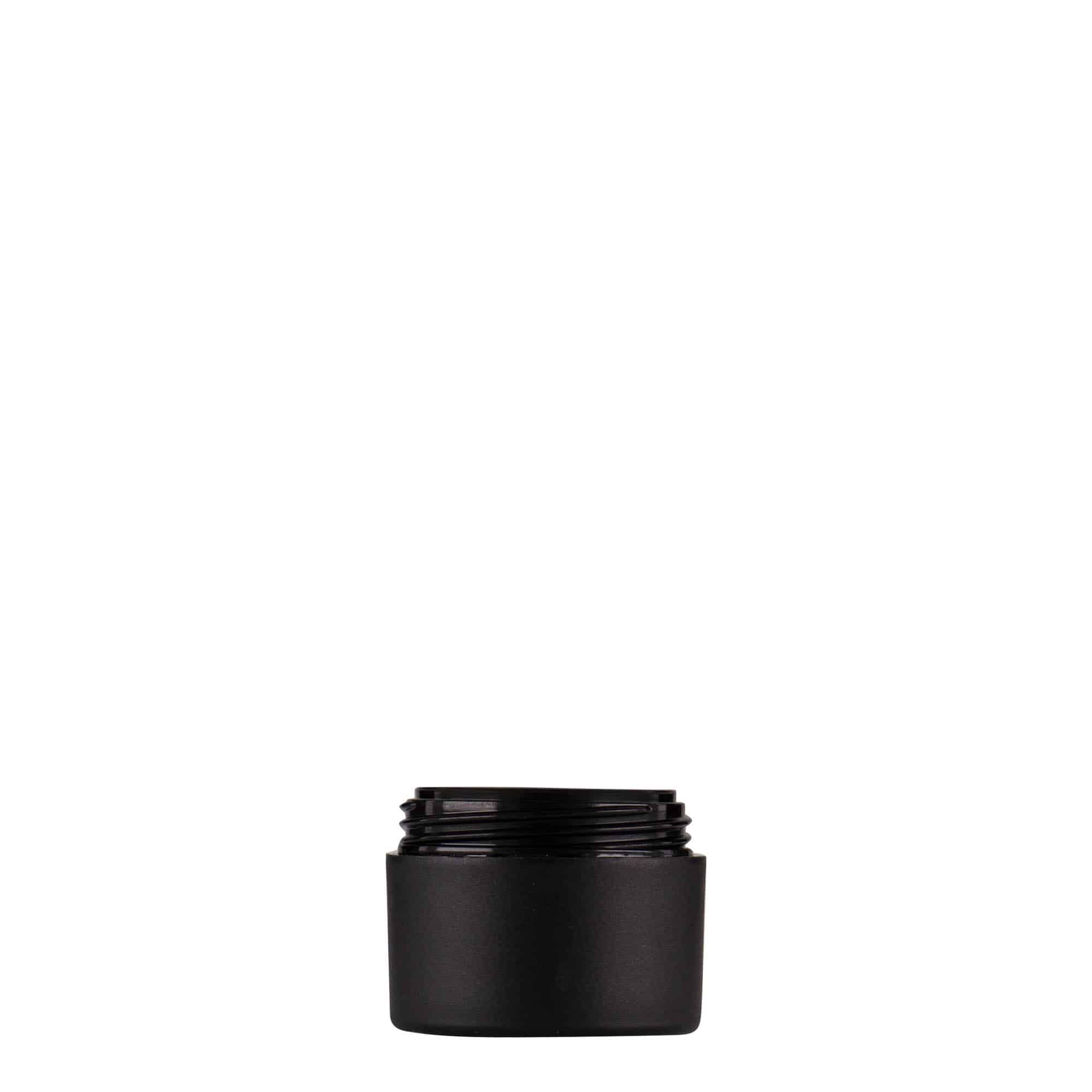 5 ml Kunststoffdose 'Antonella', PP, schwarz, Mündung: Schraubverschluss