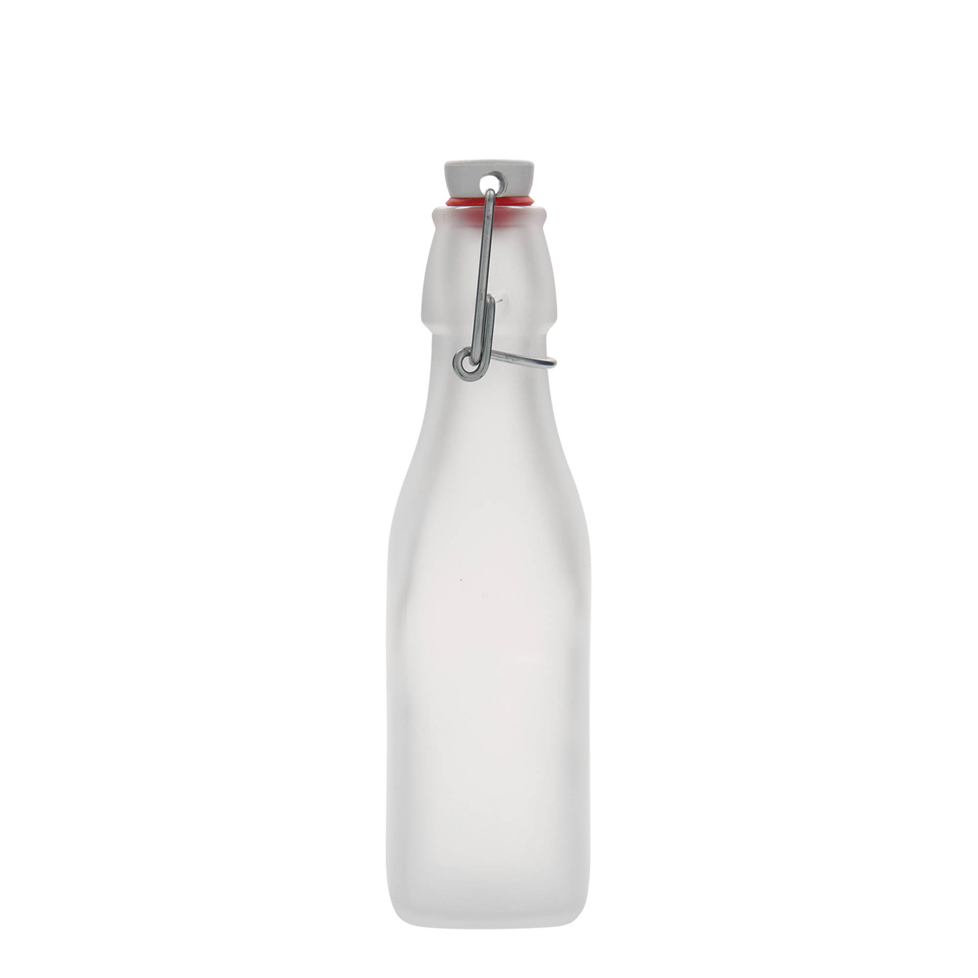 250 ml Glasflasche 'Swing' quadratisch, weiß, Mündung: Bügelverschluss 250 ml Glasflasche 'Swing' quadratisch, weiß, Mündung: Bügelverschluss