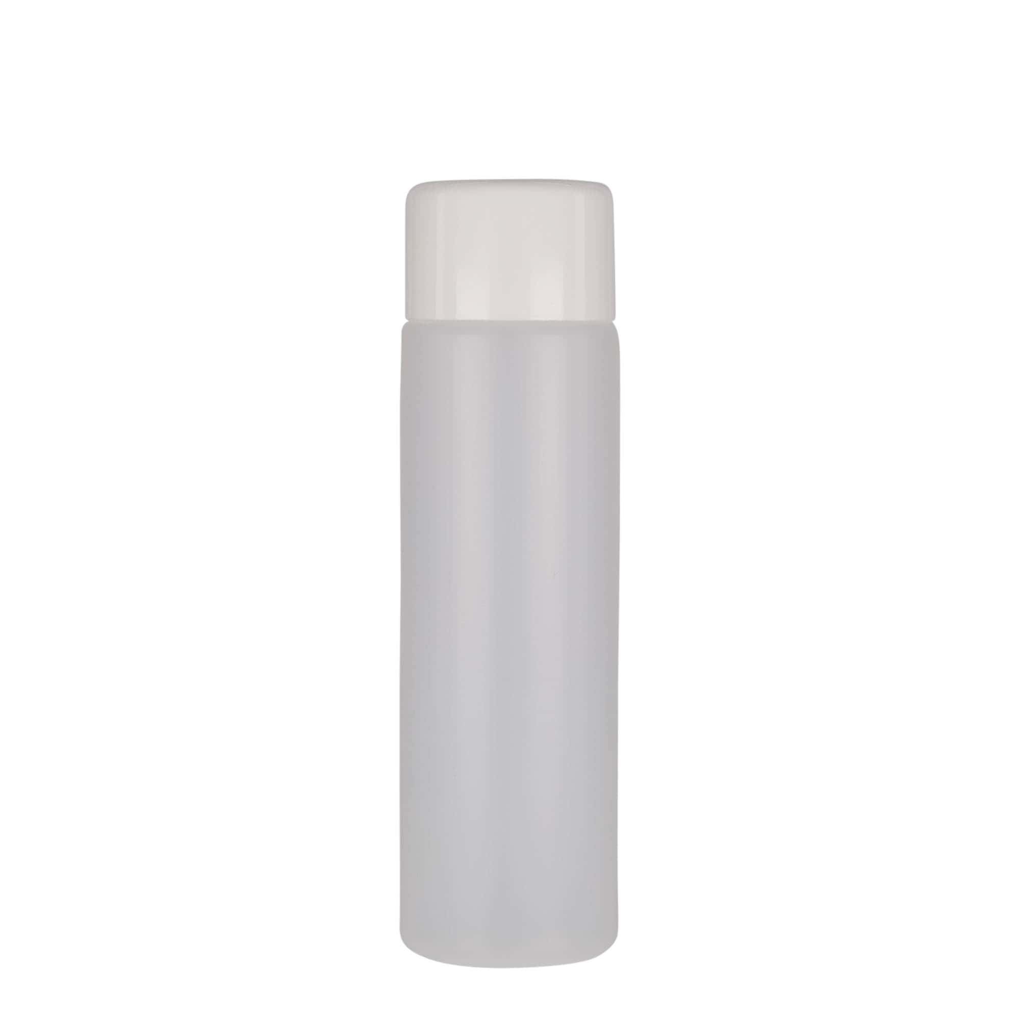 250 ml Rundflasche, PE-Kunststoff, natur, Mündung: Schraubverschluss