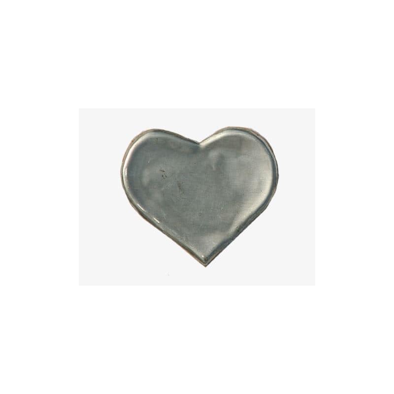 Zinnetikett 'Herz', Metall, silber Zinnetikett 'Herz', Metall, silber