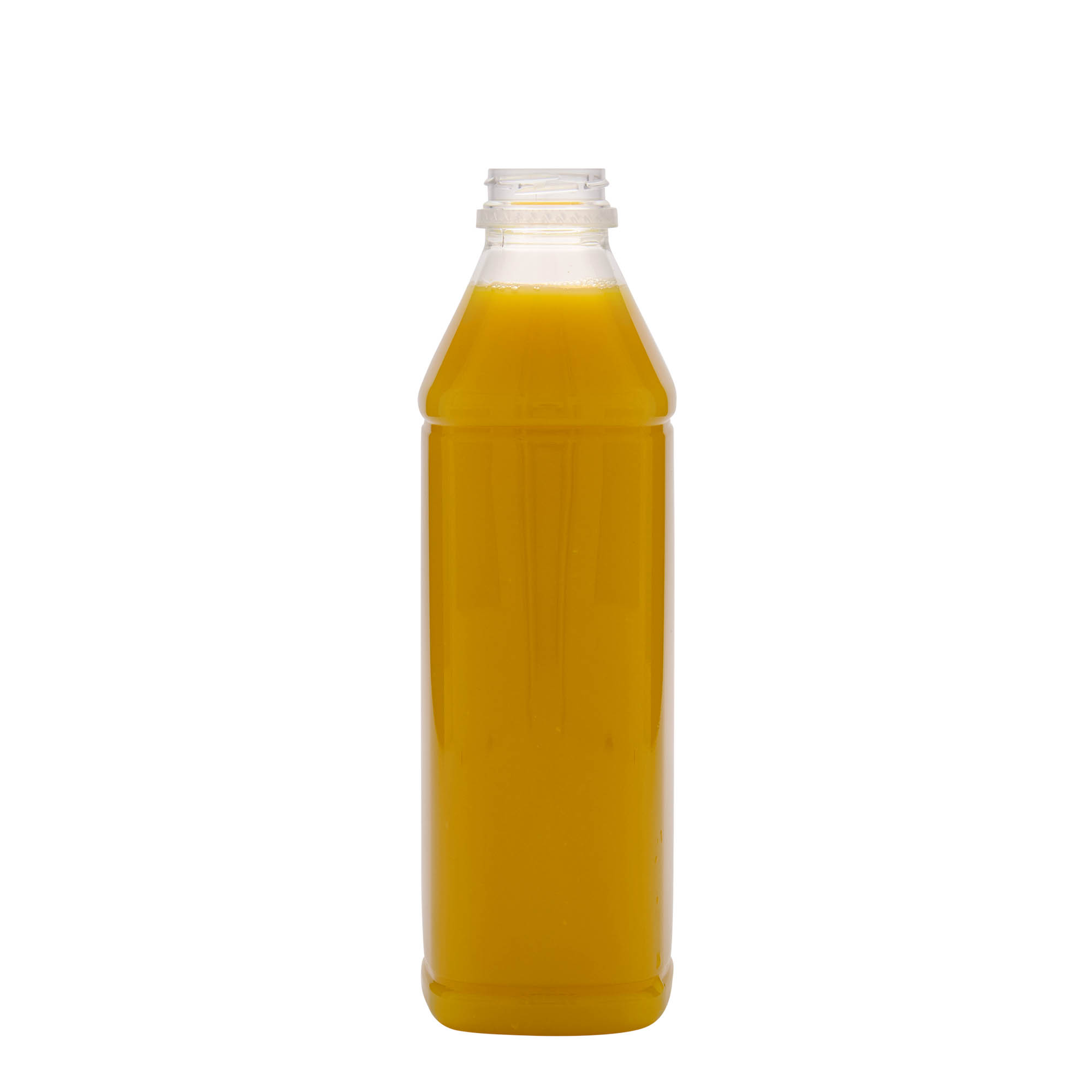1.000 ml PET-Flasche 'Milk and Juice Carré', quadratisch, Kunststoff, Mündung: 38 mm 1.000 ml PET-Flasche 'Milk and Juice Carré', quadratisch, Kunststoff, Mündung: 38 mm