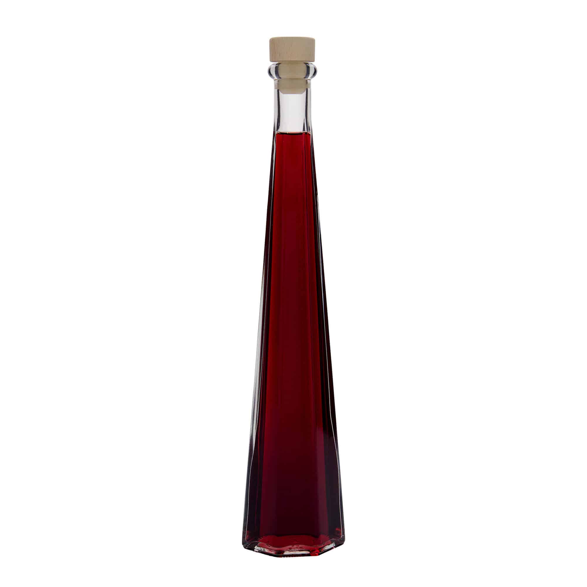 200 ml Glasflasche 'Dama Sexta', sechseckig, Mündung: Kork