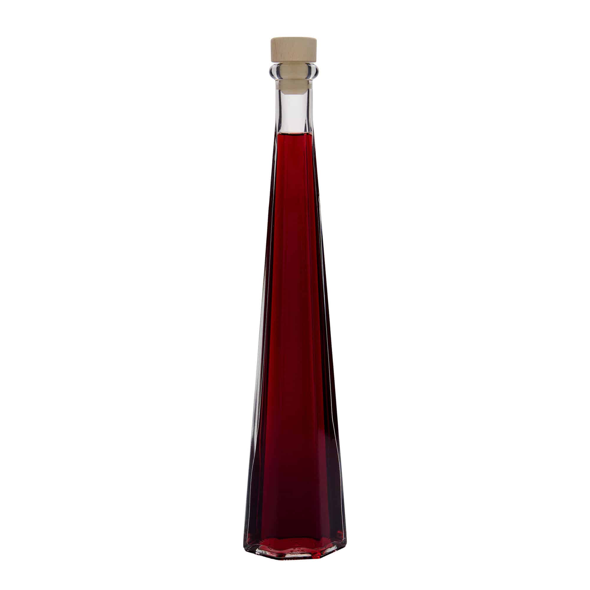 200 ml Glasflasche „Dama Sexta“, sechseckig, Mündung: Kork