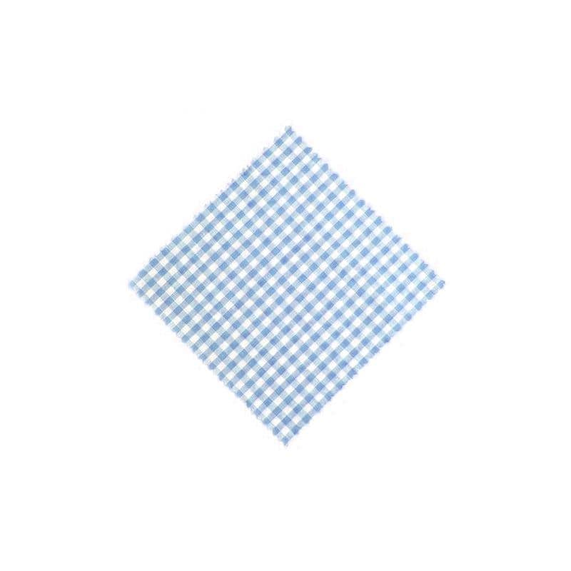 Stoffdeckchen kariert 15x15, quadratisch, Textil, hellblau, Mündung: TO58-TO82