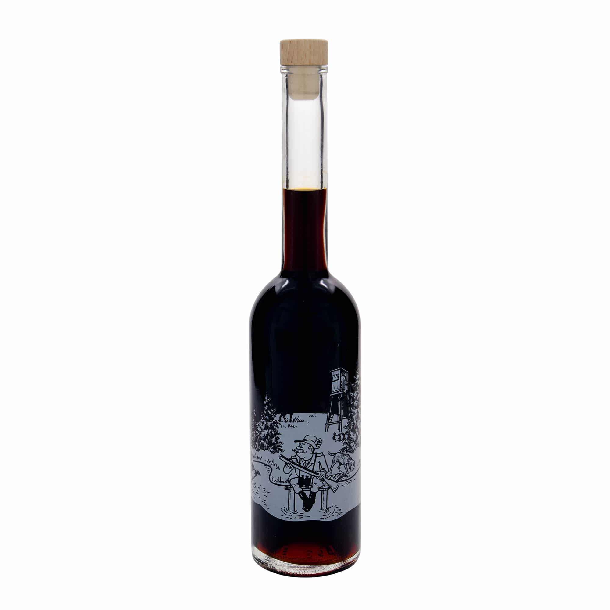 500 ml Glasflasche „Opera“, Motiv: Jäger, Mündung: Kork