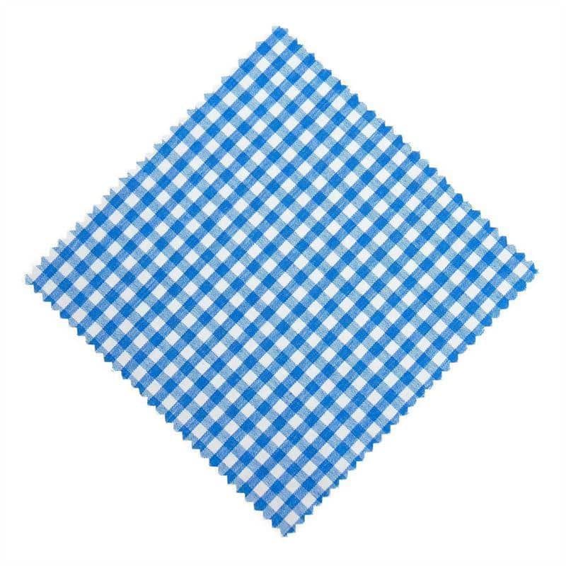 Stoffdeckchen kariert 15x15, quadratisch, Textil, blau, Mündung: TO58-TO82 Stoffdeckchen kariert 15x15, quadratisch, Textil, blau, Mündung: TO58-TO82