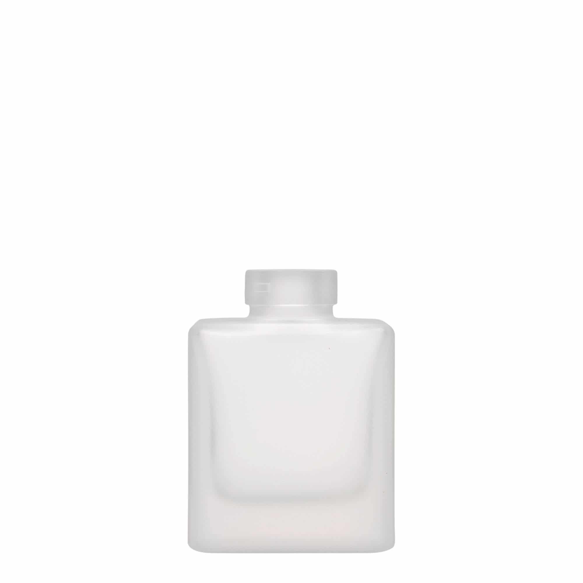 100 ml Glasflasche 'Cube', quadratisch, geeist, Mündung: Kork 100 ml Glasflasche 'Cube', quadratisch, geeist, Mündung: Kork