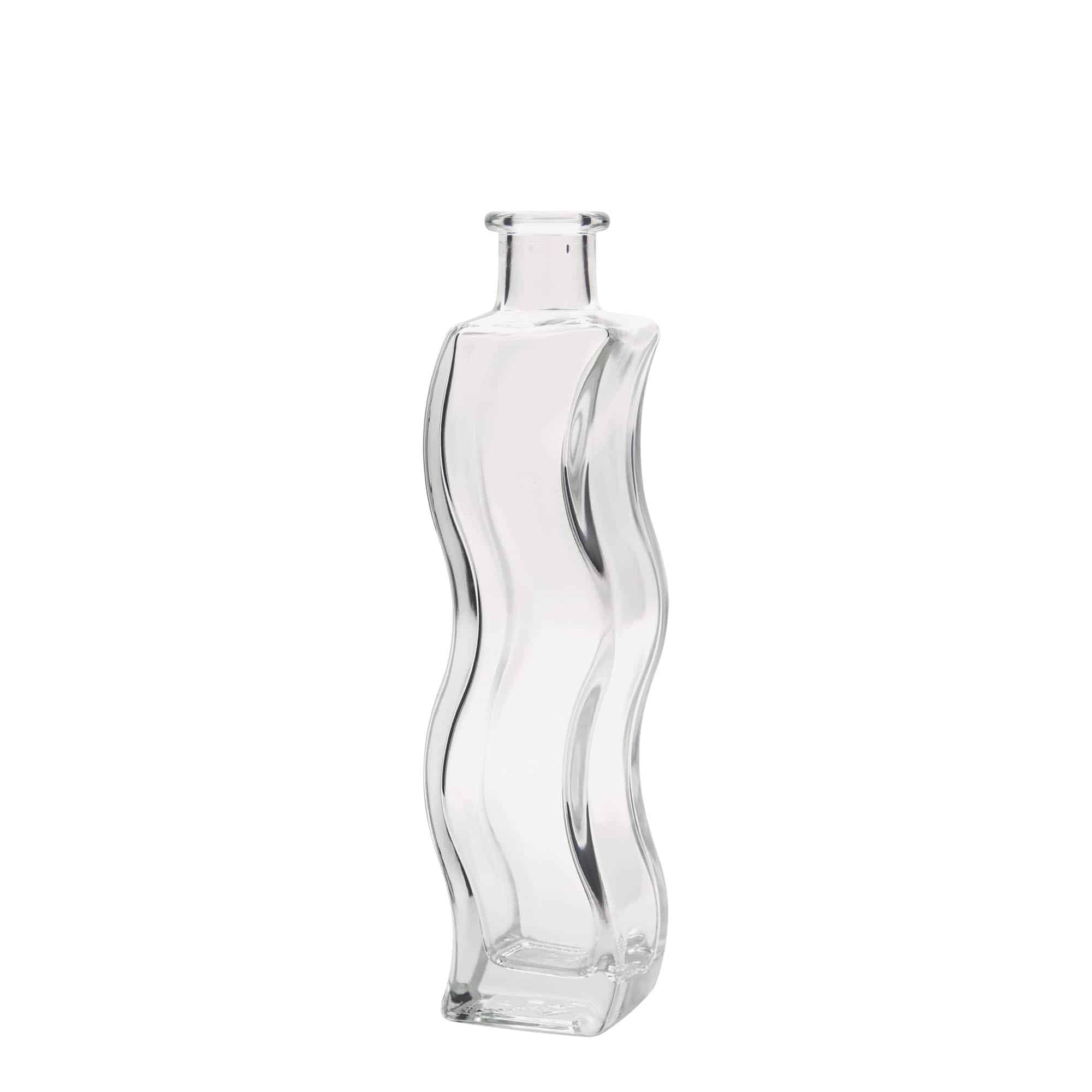 200 ml Glasflasche „Welle“, quadratisch, Mündung: Kork